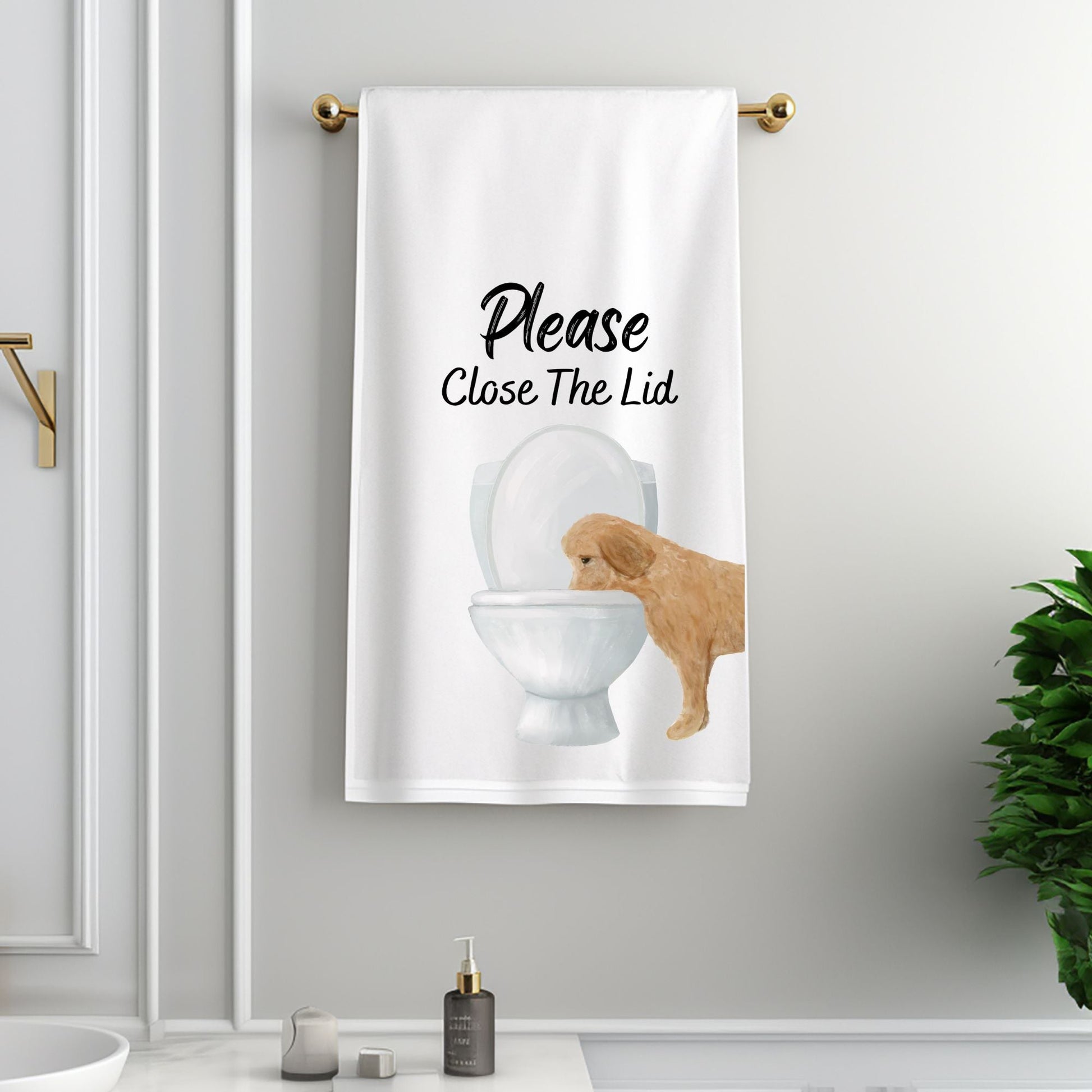 Goldendoodle Bathroom Towel - MerikaArt