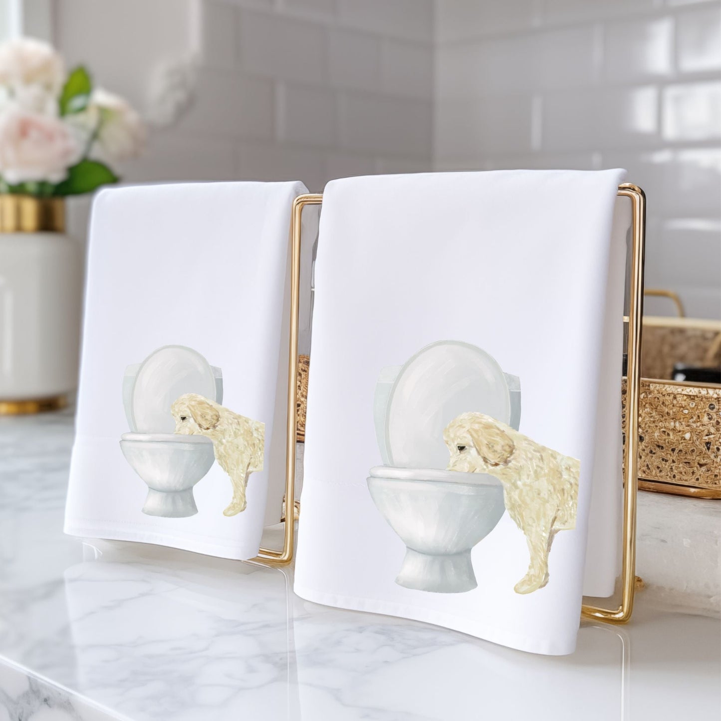 Goldendoodle Bathroom Towel - MerikaArt