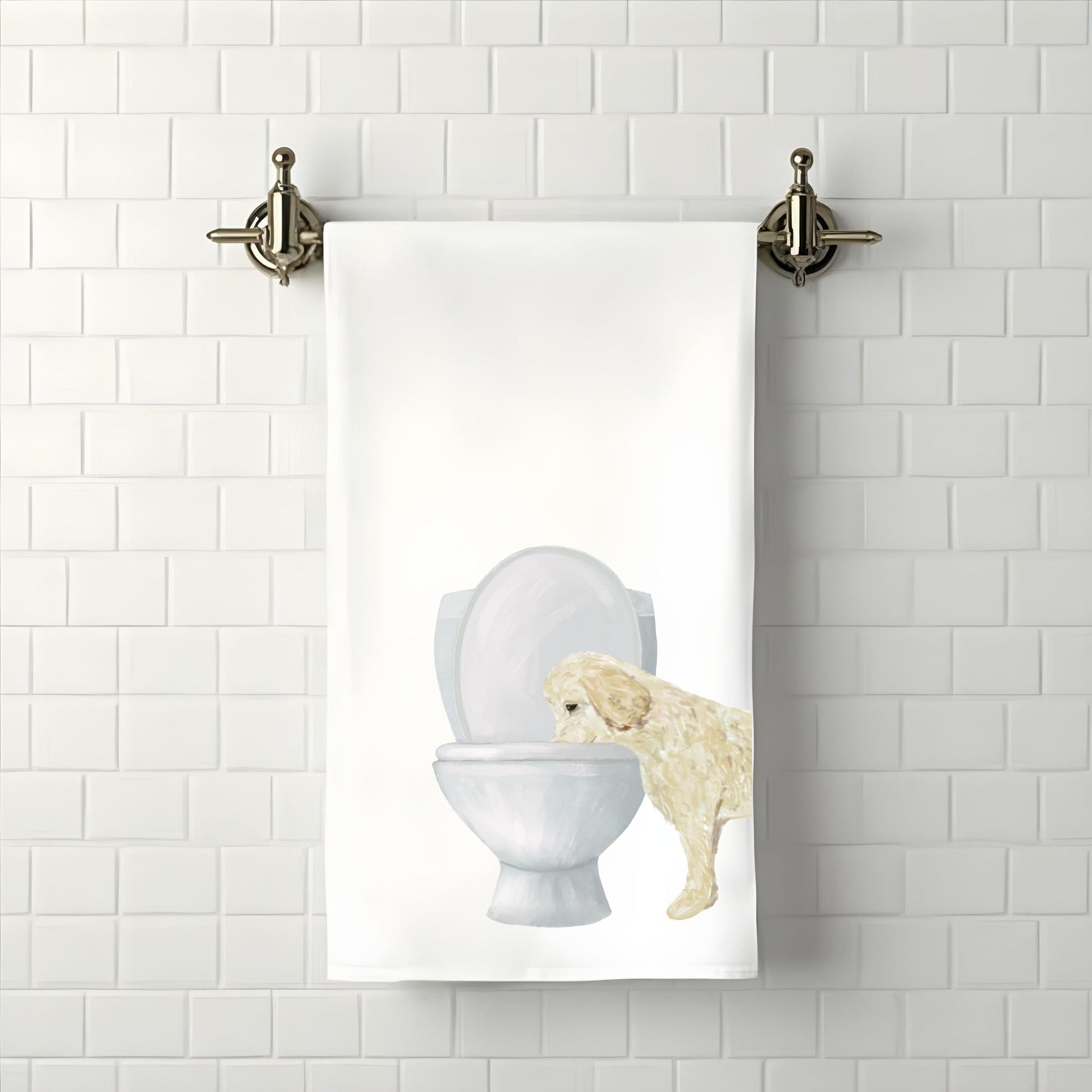 Goldendoodle Bathroom Towel - MerikaArt