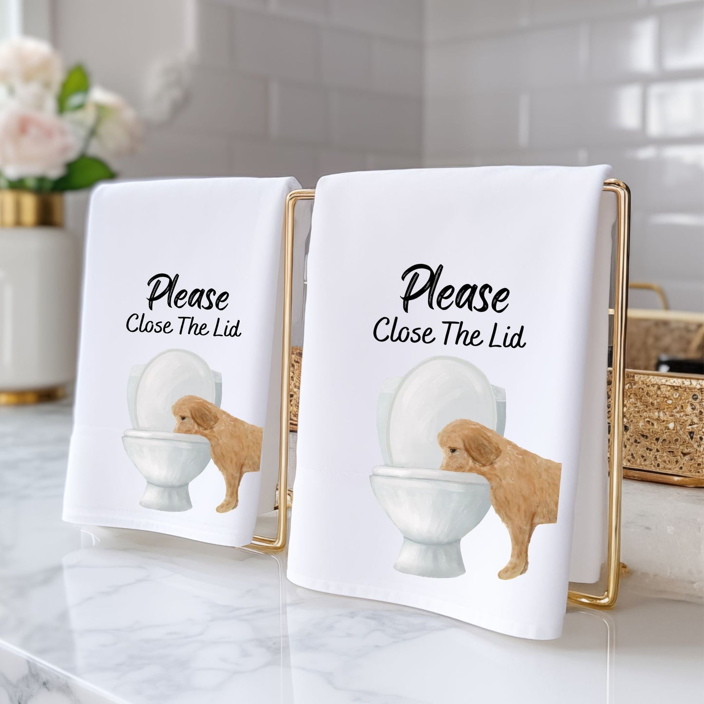 Goldendoodle Bathroom Towel - MerikaArt