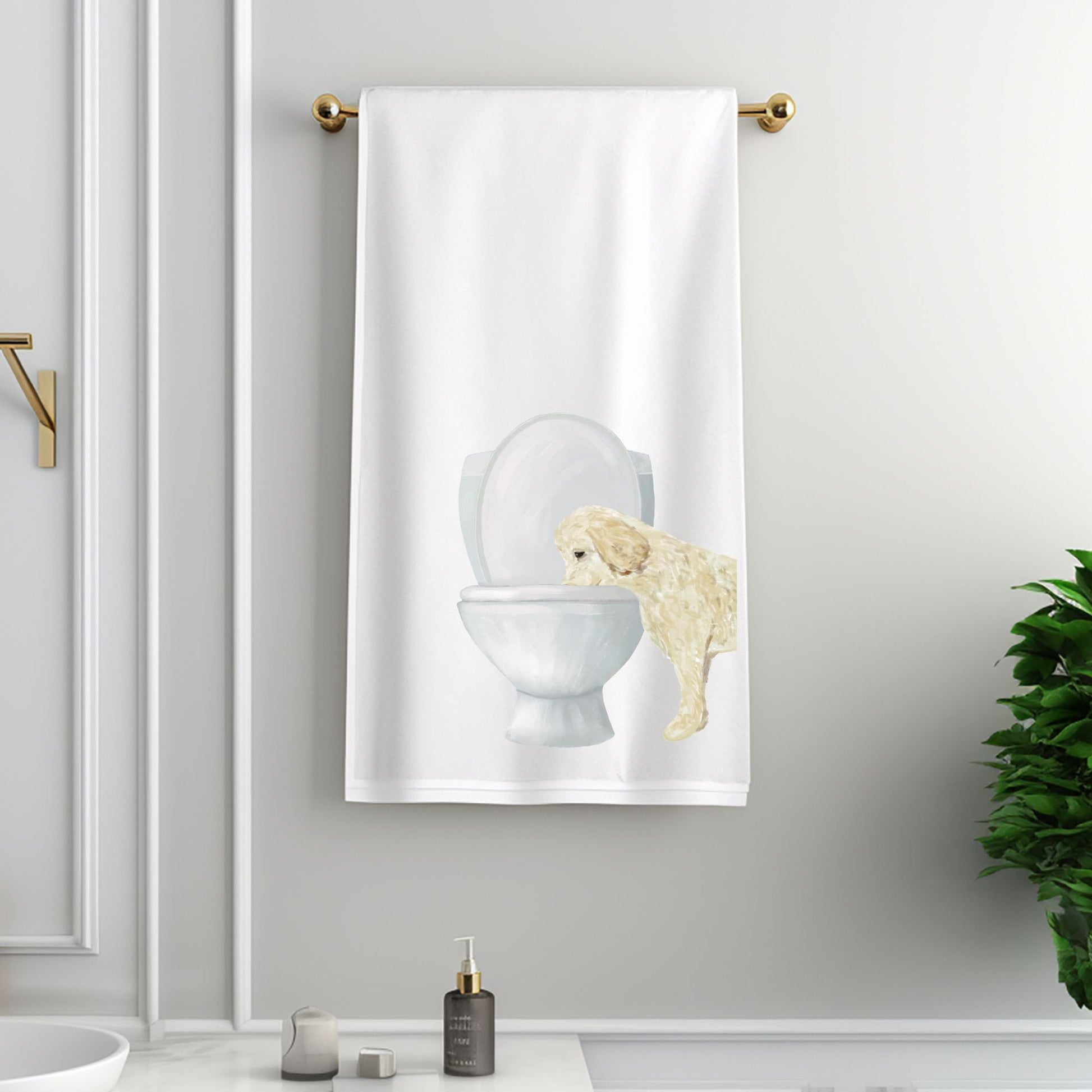 Goldendoodle Bathroom Towel - MerikaArt
