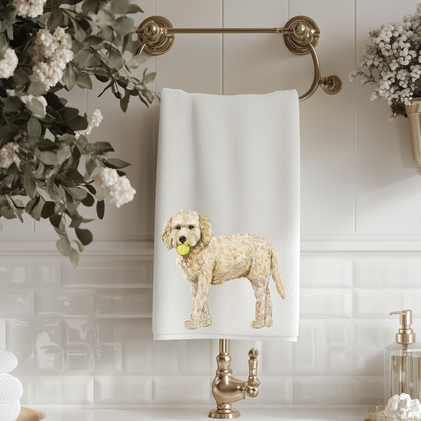 Goldendoodle Bathroom Towel - MerikaArt
