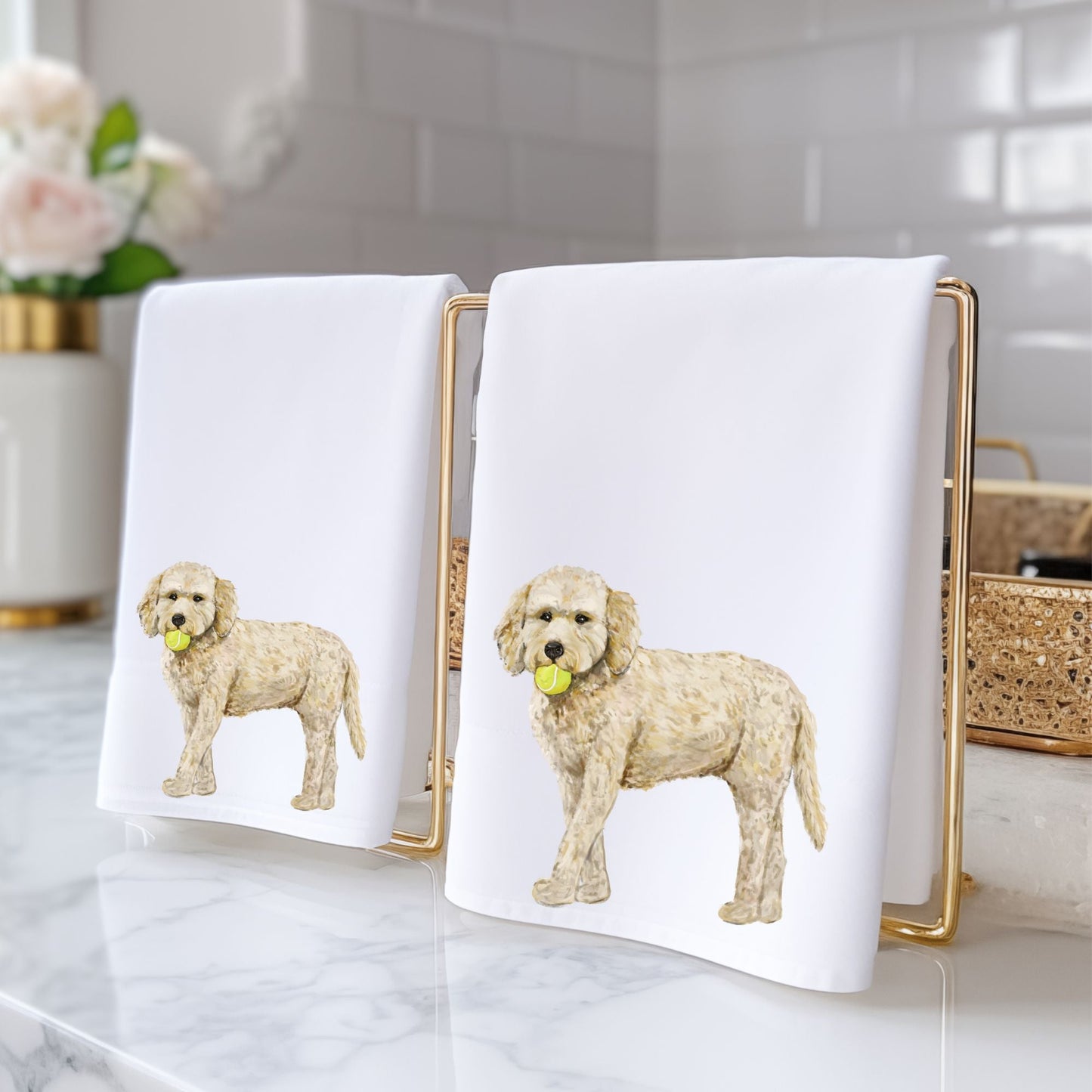 Goldendoodle Bathroom Towel - MerikaArt