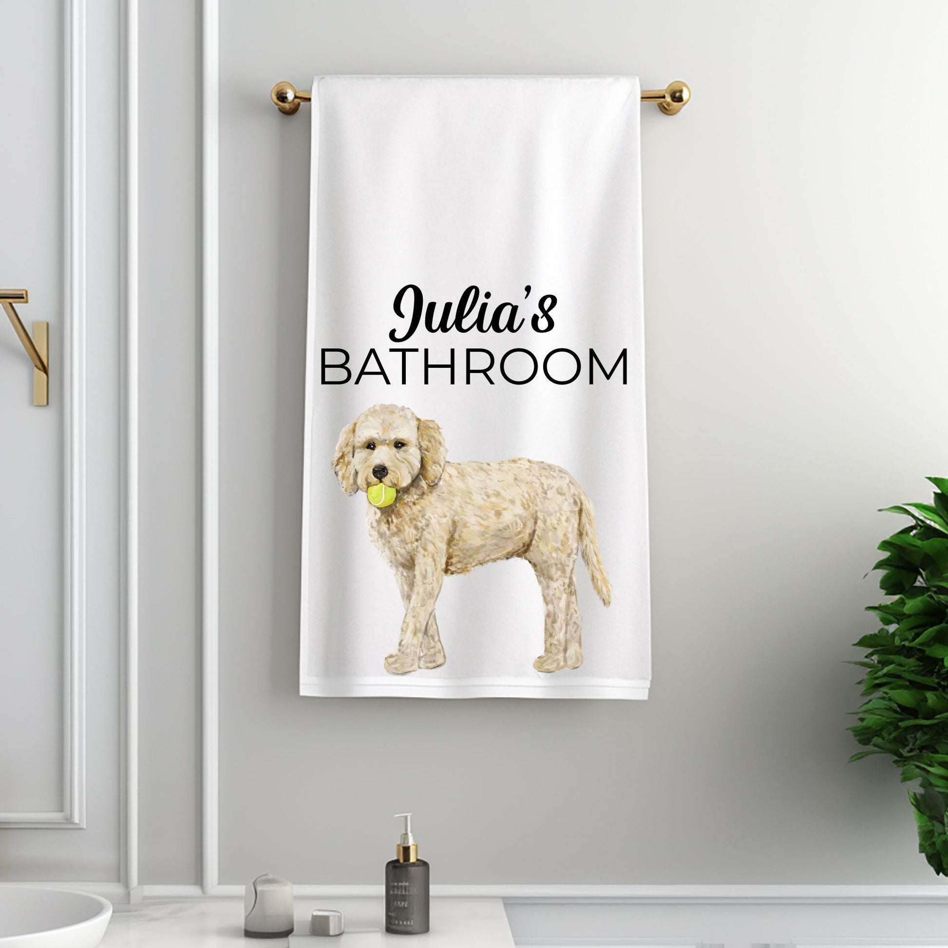 Goldendoodle Bathroom Towel - MerikaArt