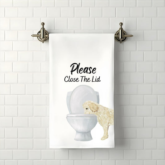 Goldendoodle Cream Bathroom Towel - MerikaArt