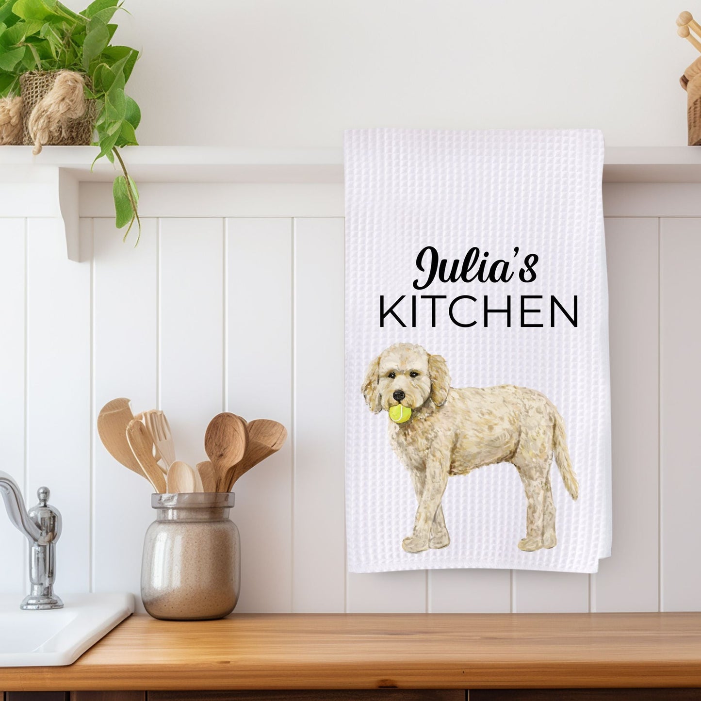 Goldendoodle Kitchen Towel - MerikaArt