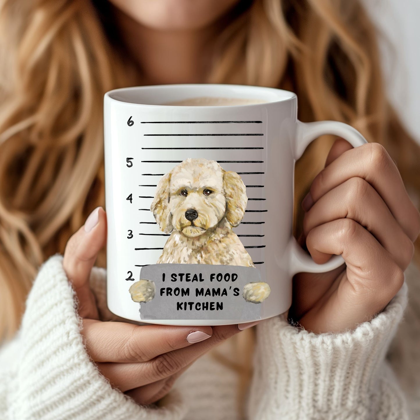 Goldendoodle Mugshot Mug - MerikaArt