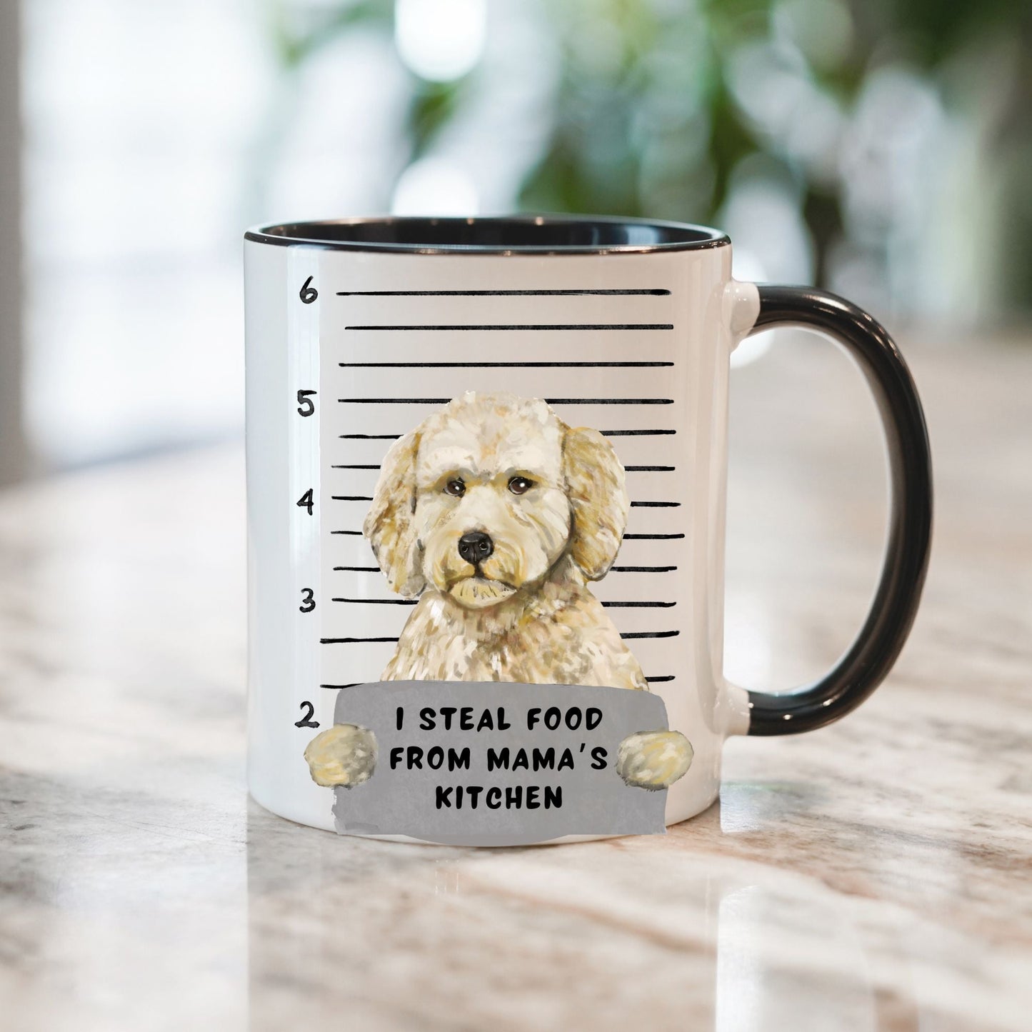 Goldendoodle Mugshot Mug - MerikaArt