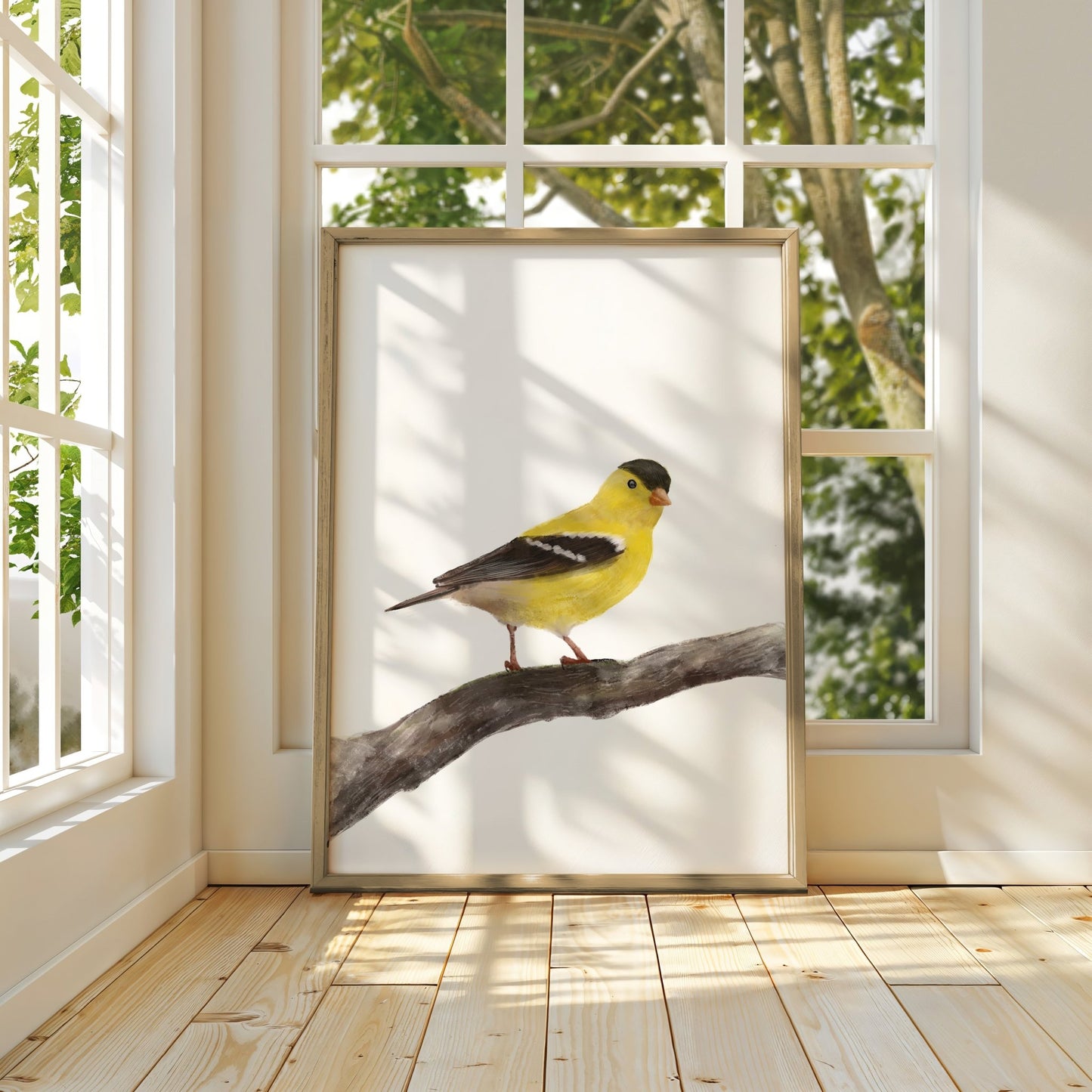 Goldfinch Art Print – Bright and Cheerful Bird Decor - MerikaArt