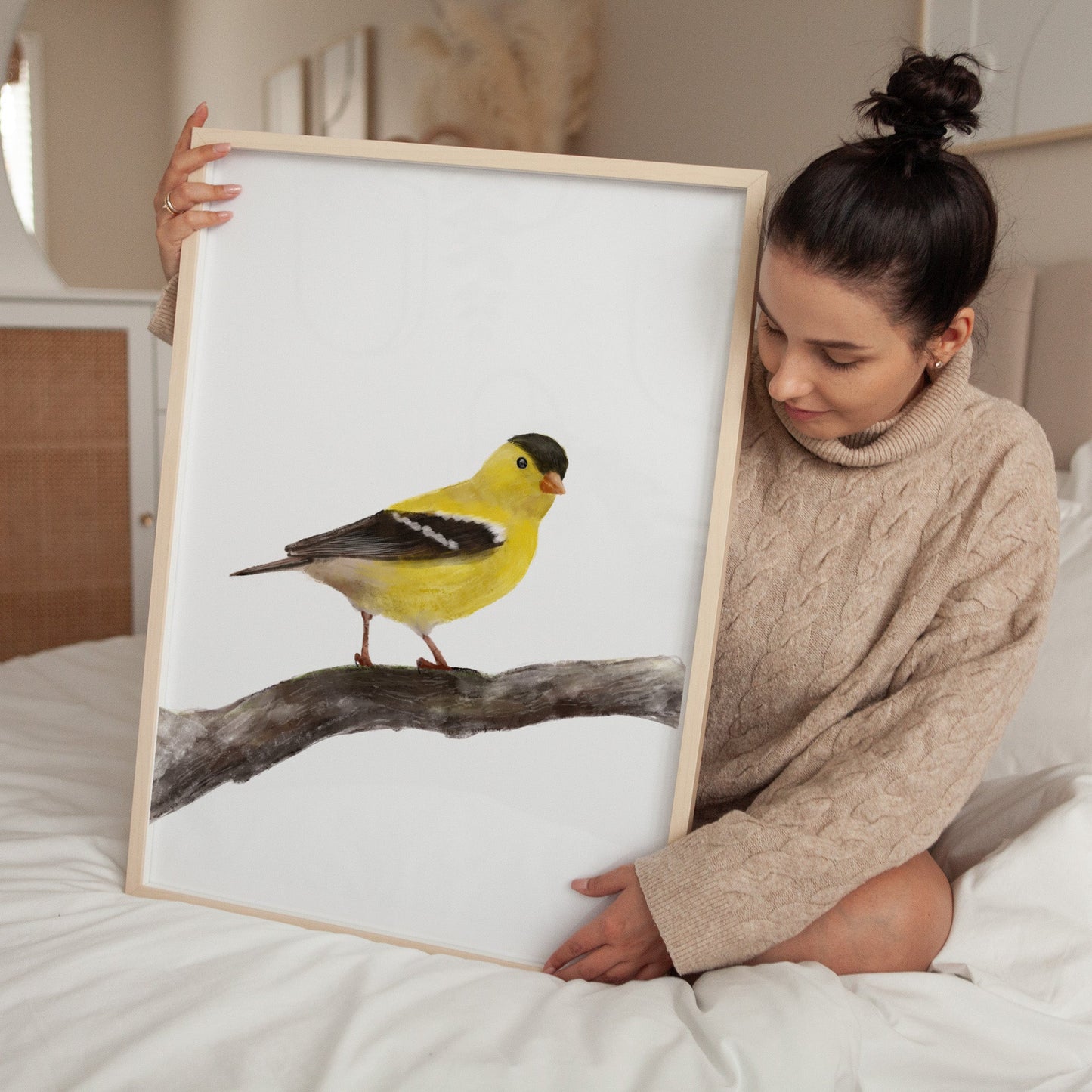 Goldfinch Art Print – Bright and Cheerful Bird Decor - MerikaArt