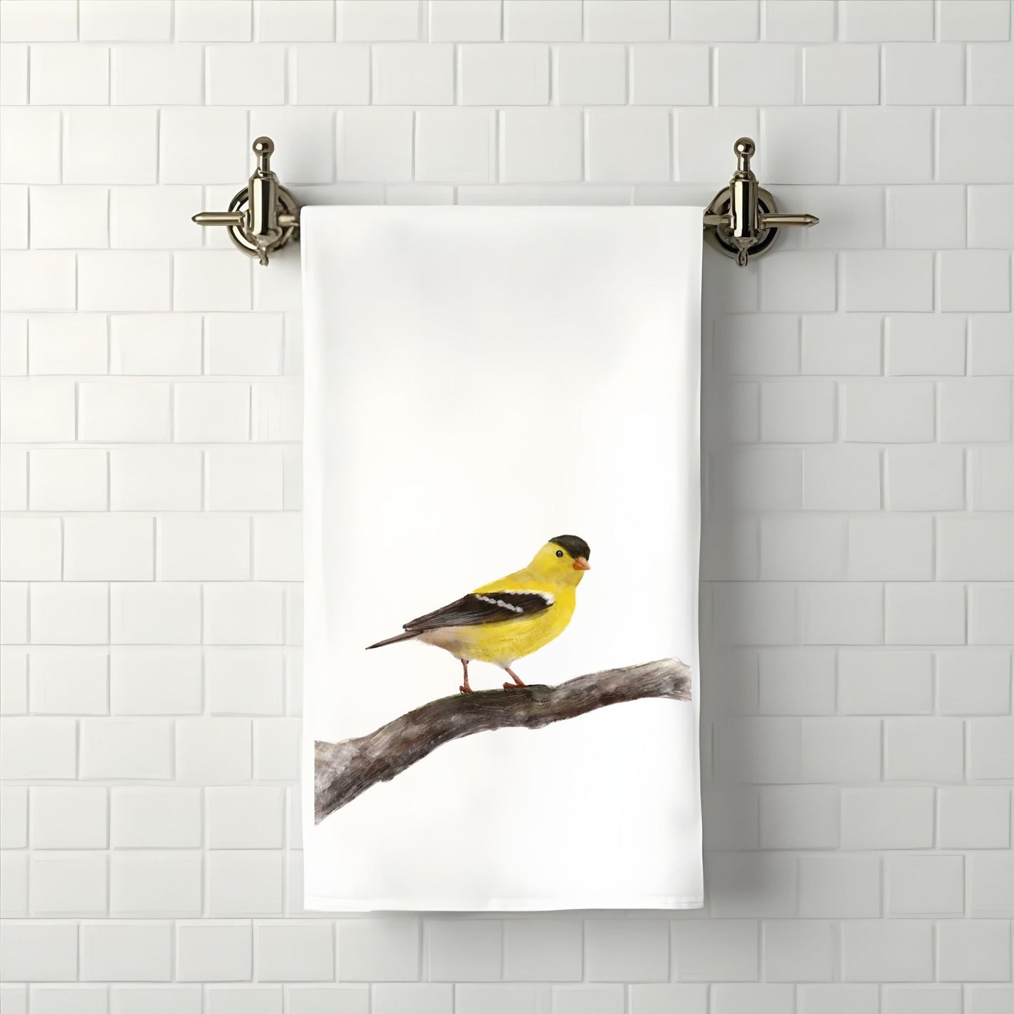 Goldfinch Bathroom Towel - MerikaArt
