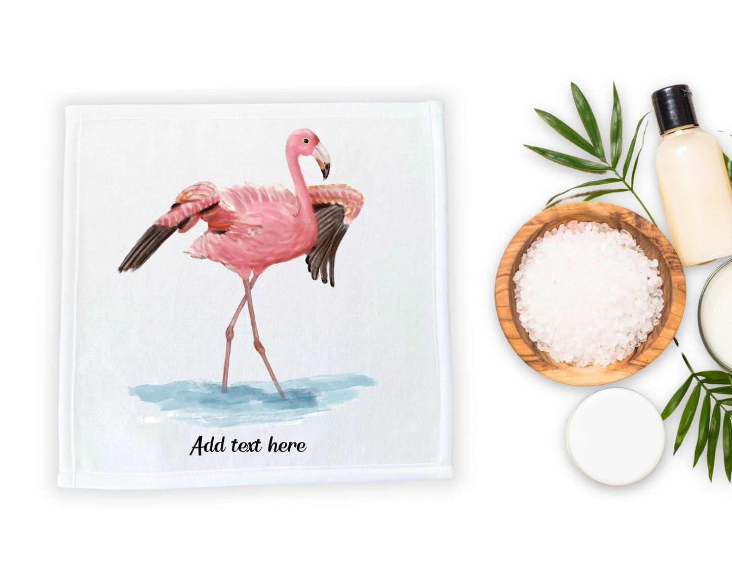 Graceful Flamingo Washcloth – A Splash of Elegance - MerikaArt