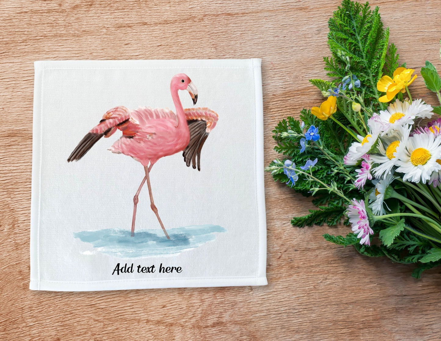 Graceful Flamingo Washcloth – A Splash of Elegance - MerikaArt