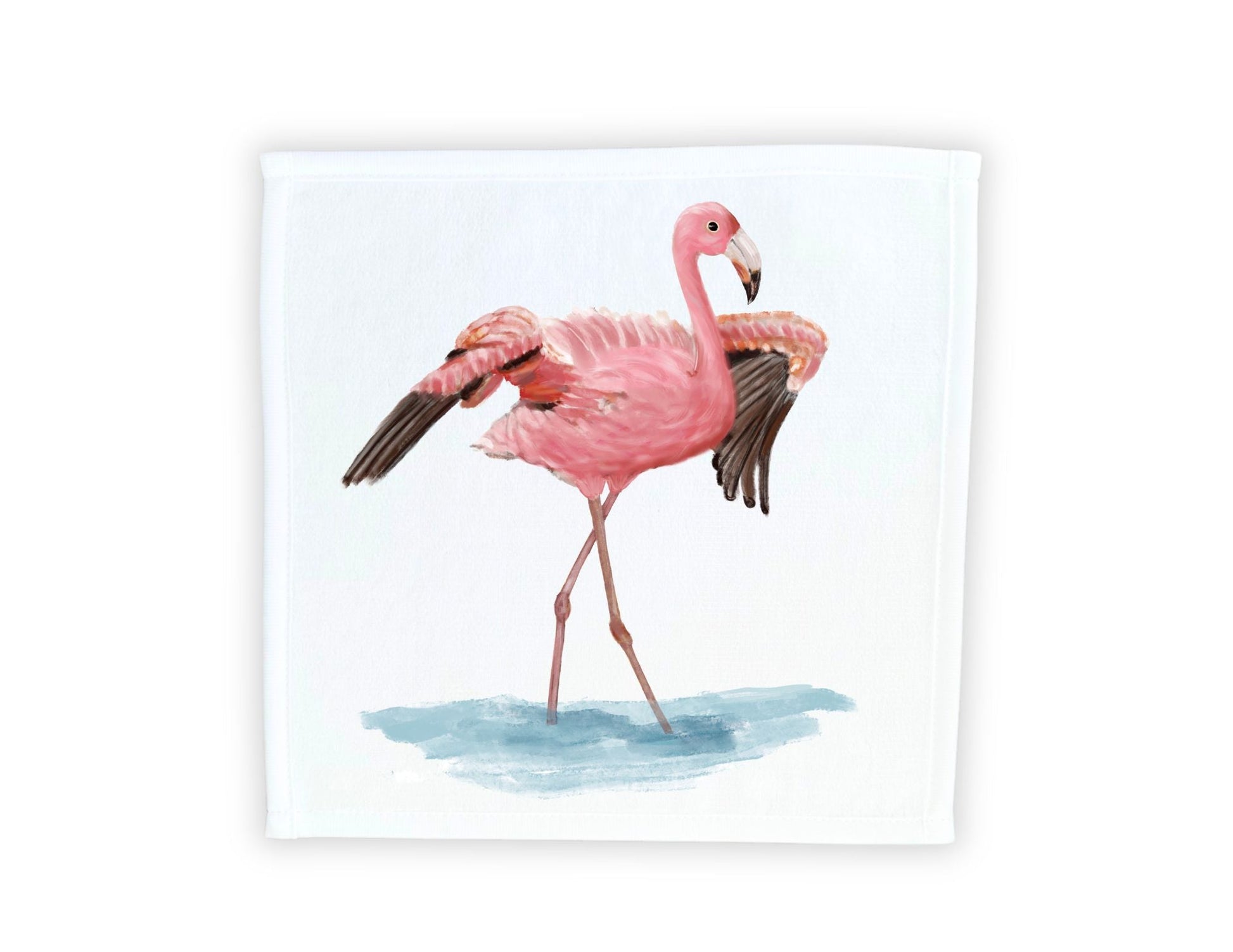 Graceful Flamingo Washcloth – A Splash of Elegance - MerikaArt