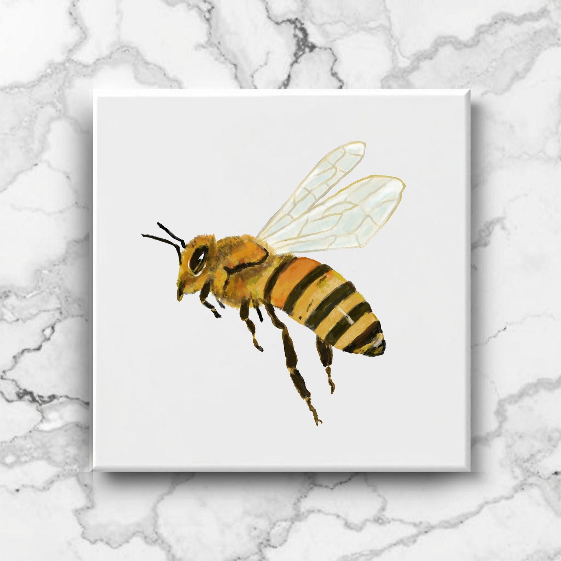 Graceful Honeybee Illustration – Nature - Inspired Artwork - MerikaArt