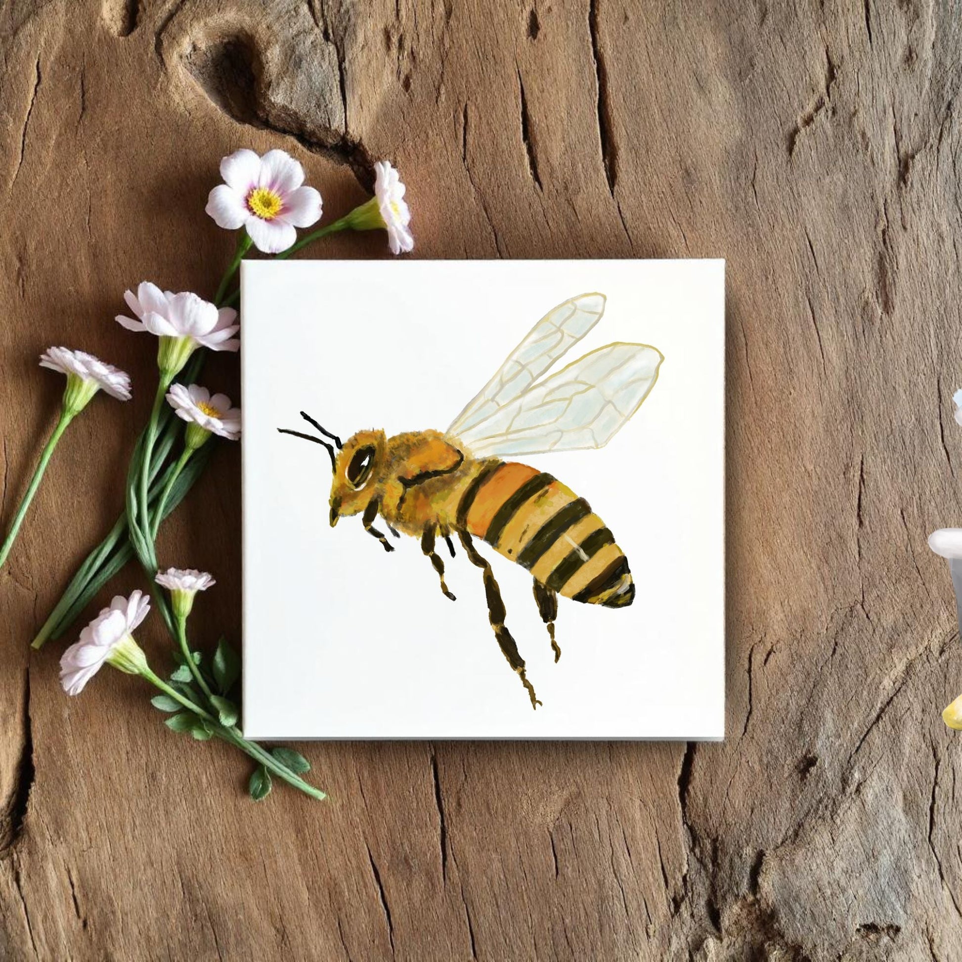 Graceful Honeybee Illustration – Nature - Inspired Artwork - MerikaArt