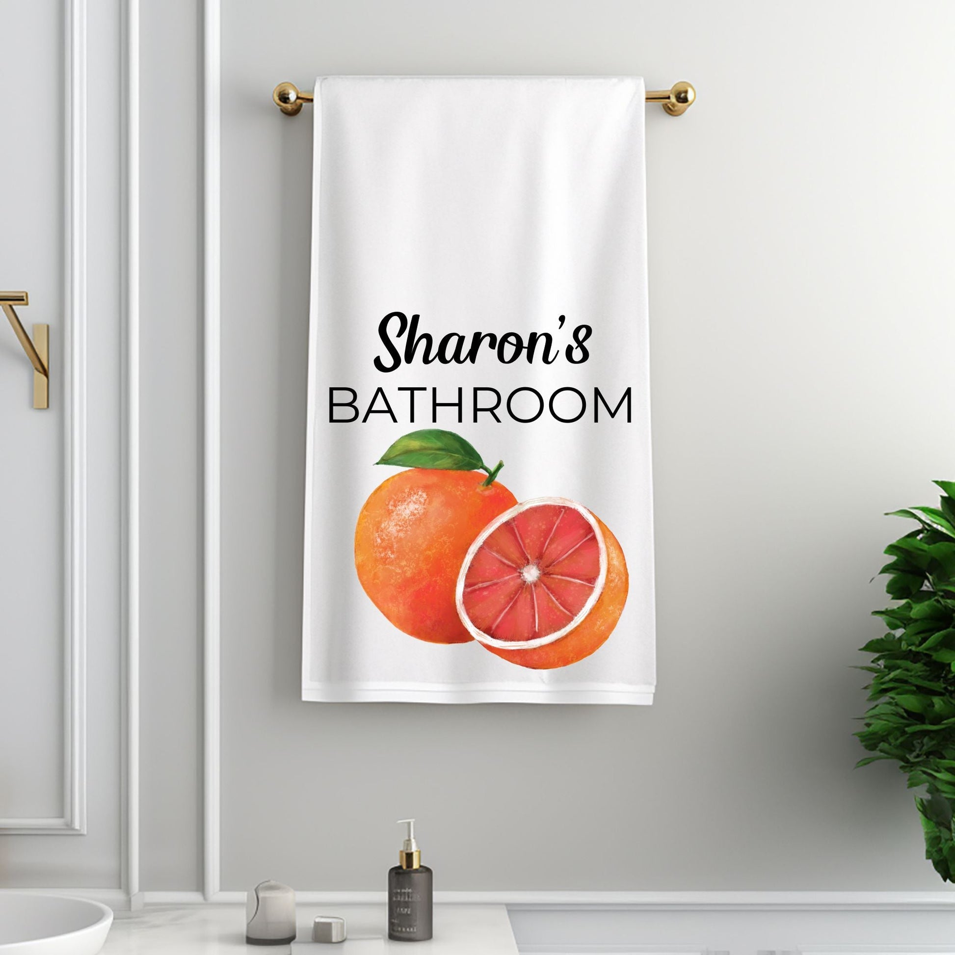 Grapefruit Fruit Bathroom Towel - MerikaArt