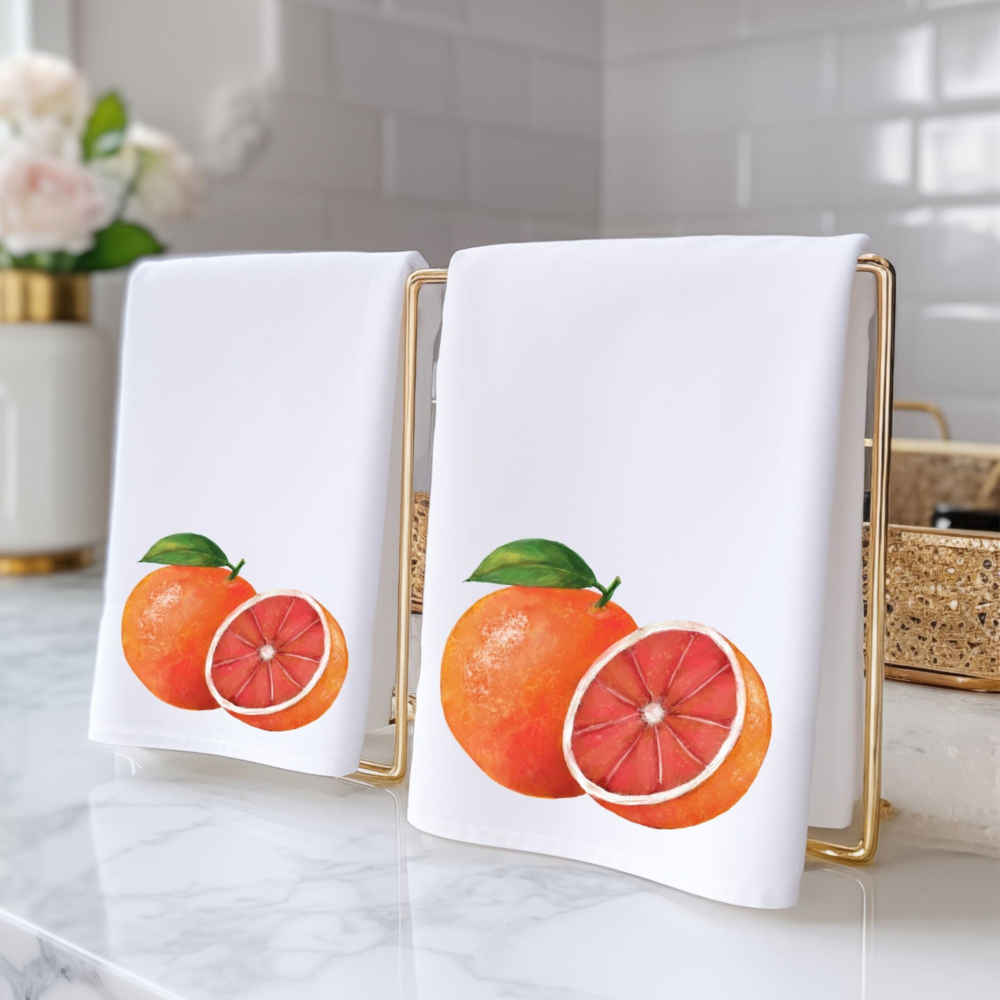 Grapefruit Fruit Bathroom Towel - MerikaArt