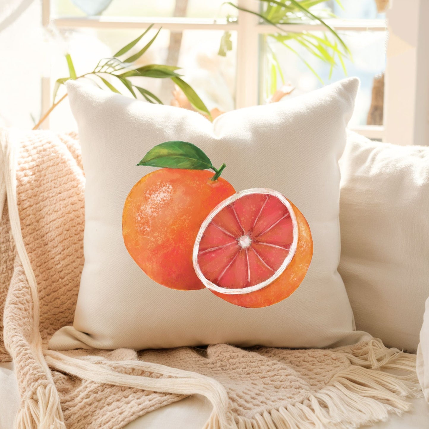 Grapefruit Pillow - MerikaArt