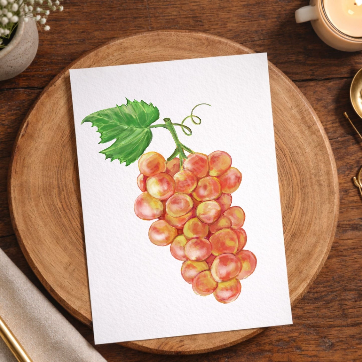 Grapes Postcard - MerikaArt