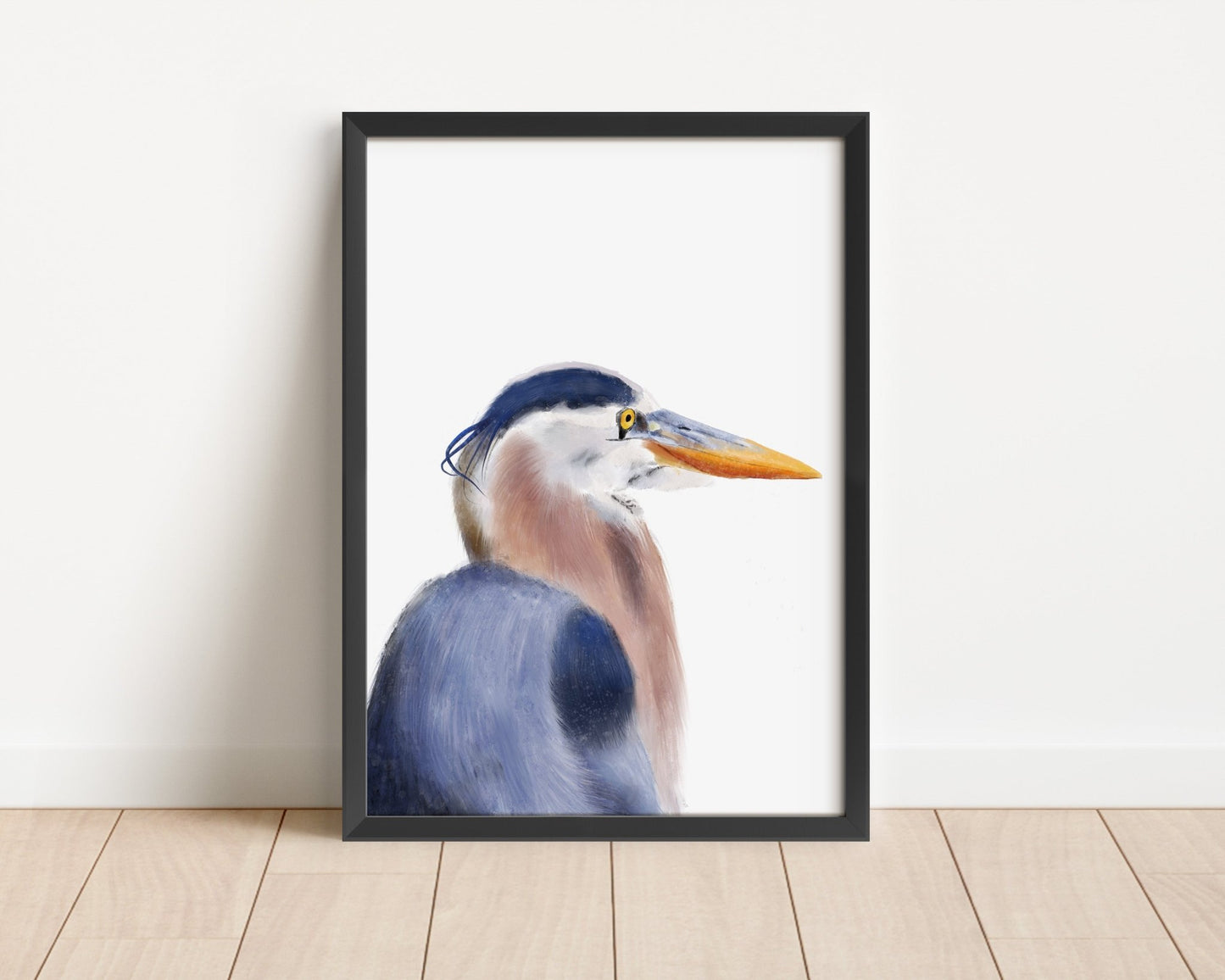 Great Blue Heron Art Print – Elegant Water Bird Decor - MerikaArt