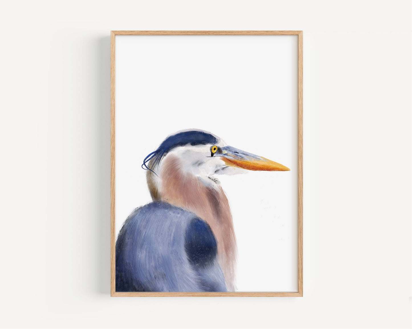 Great Blue Heron Art Print – Elegant Water Bird Decor - MerikaArt
