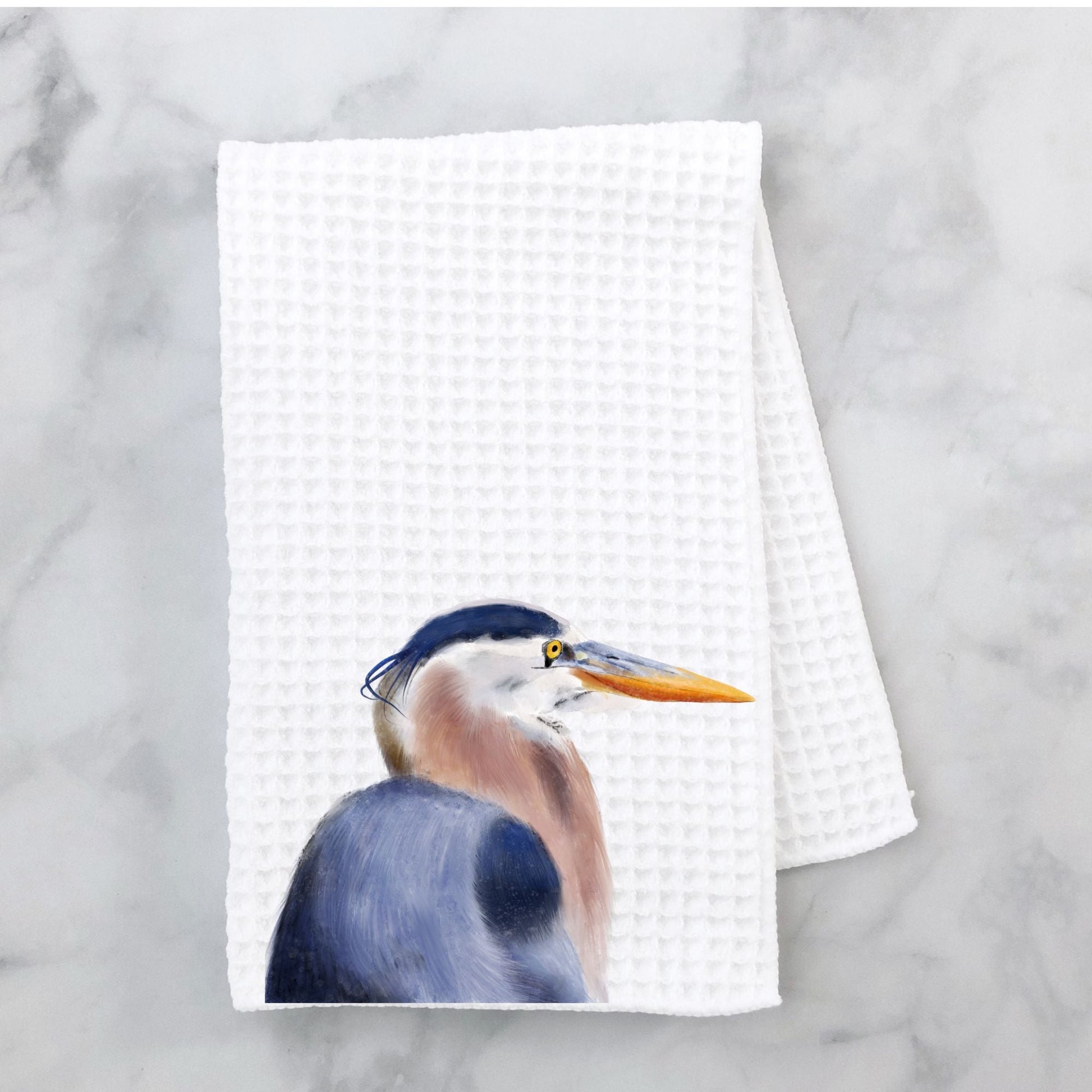 Great Blue Heron Kitchen Towel - MerikaArt