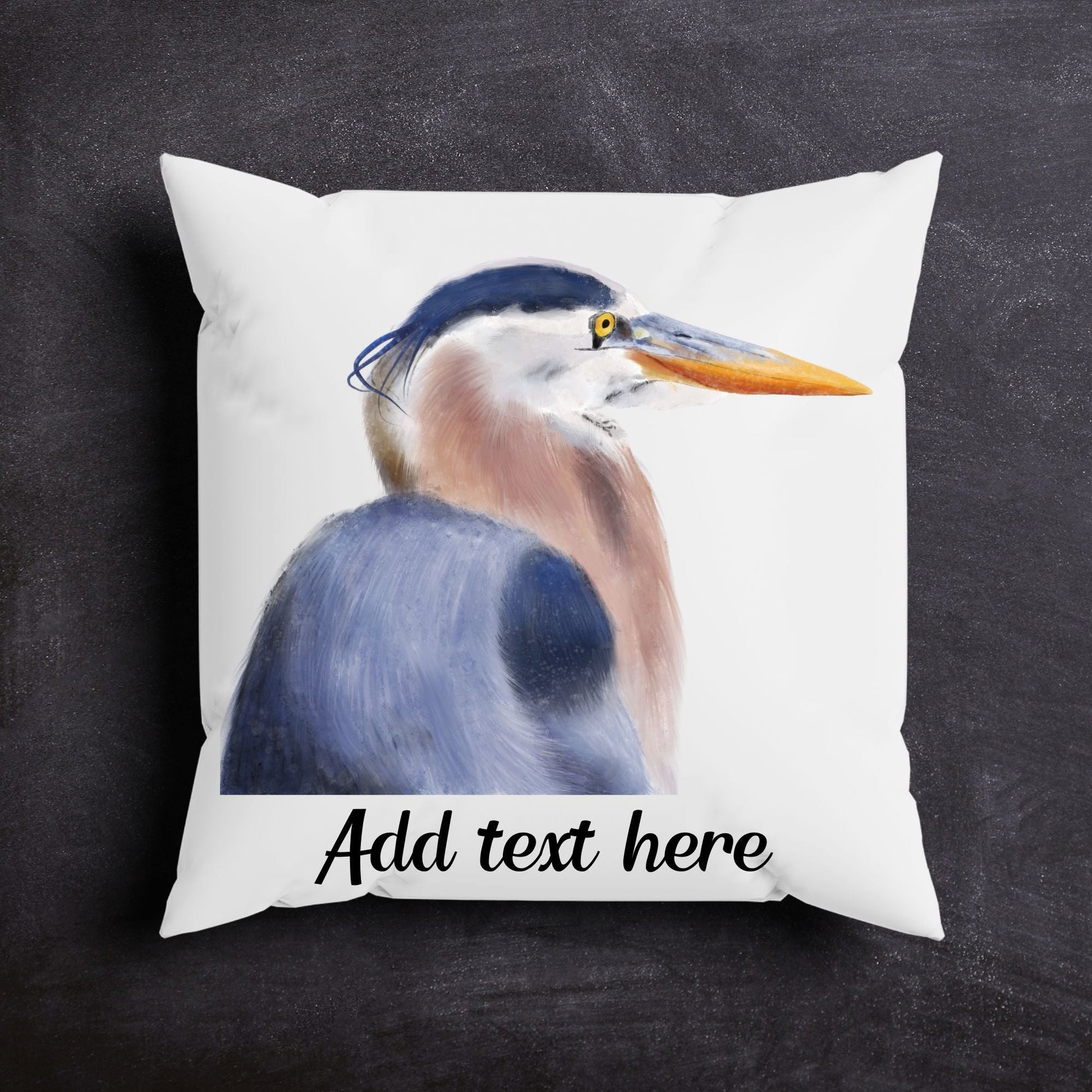 Great Blue Heron Pillow - MerikaArt