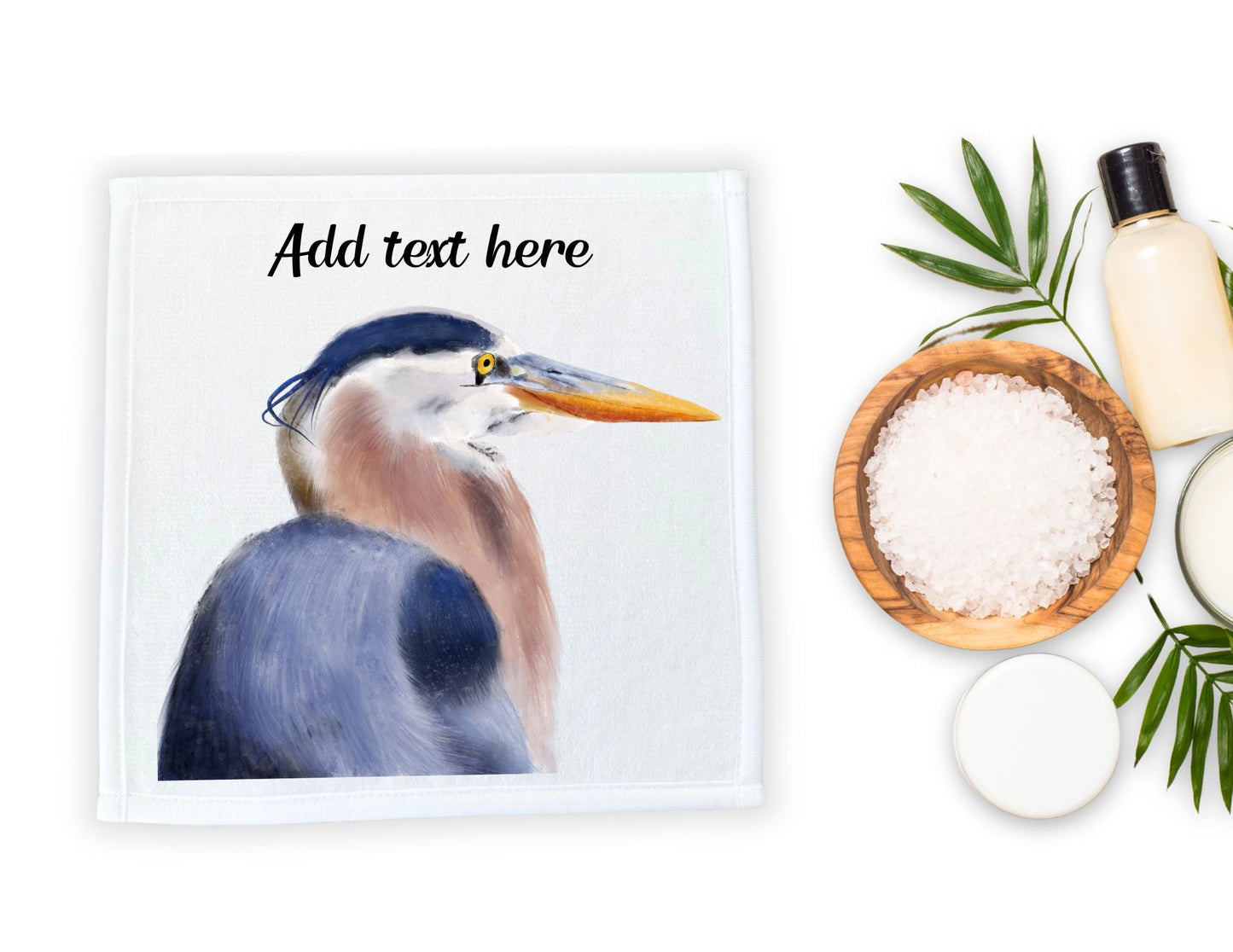 Great Blue Heron Washcloth - MerikaArt