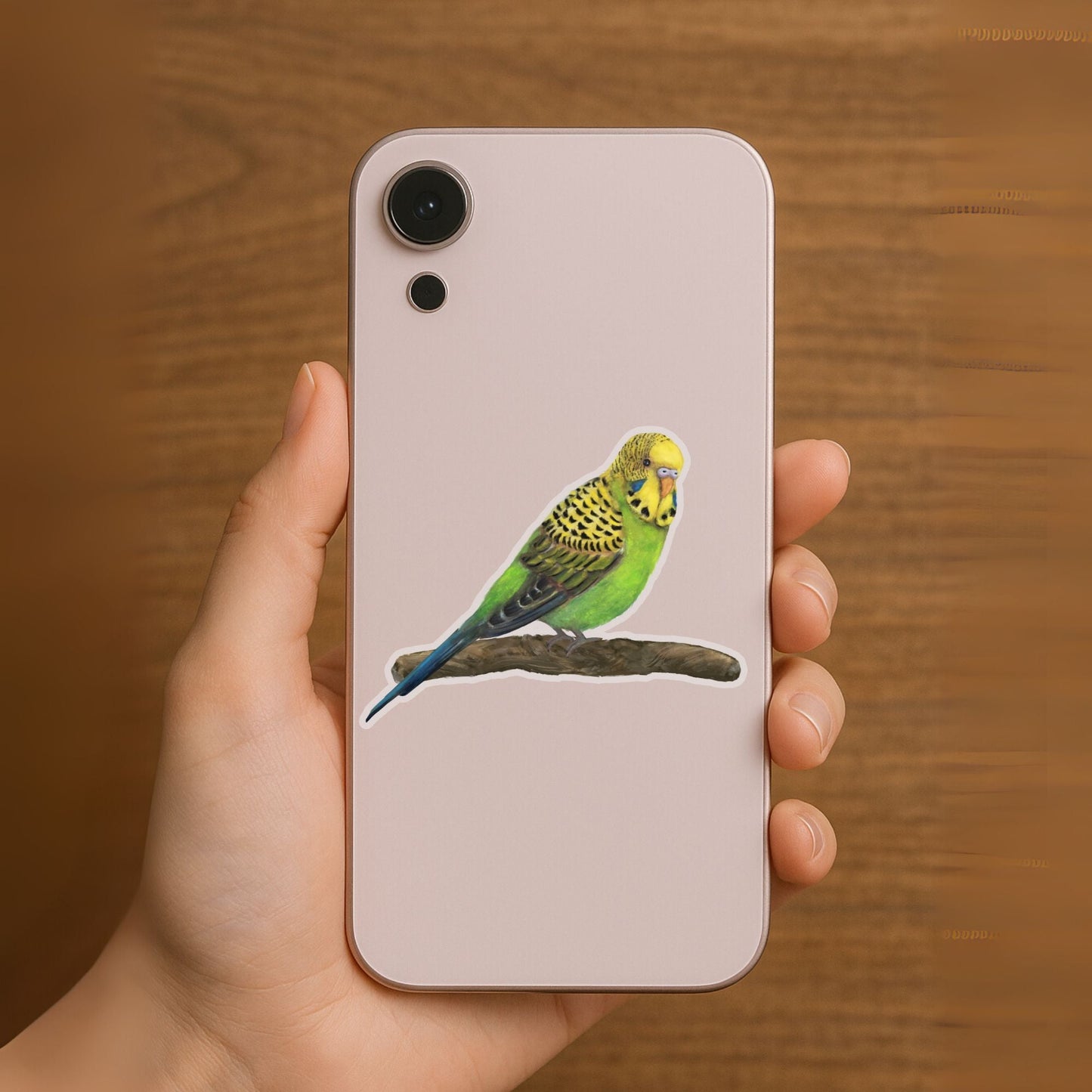 Green Budgie Vinyl Sticker - MerikaArt