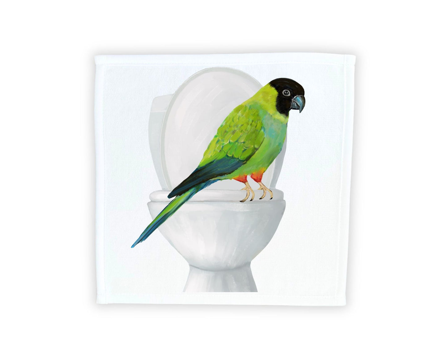 Green Conure Toilet Perch Washcloth – A Hilarious Bird Lover's Delight - MerikaArt
