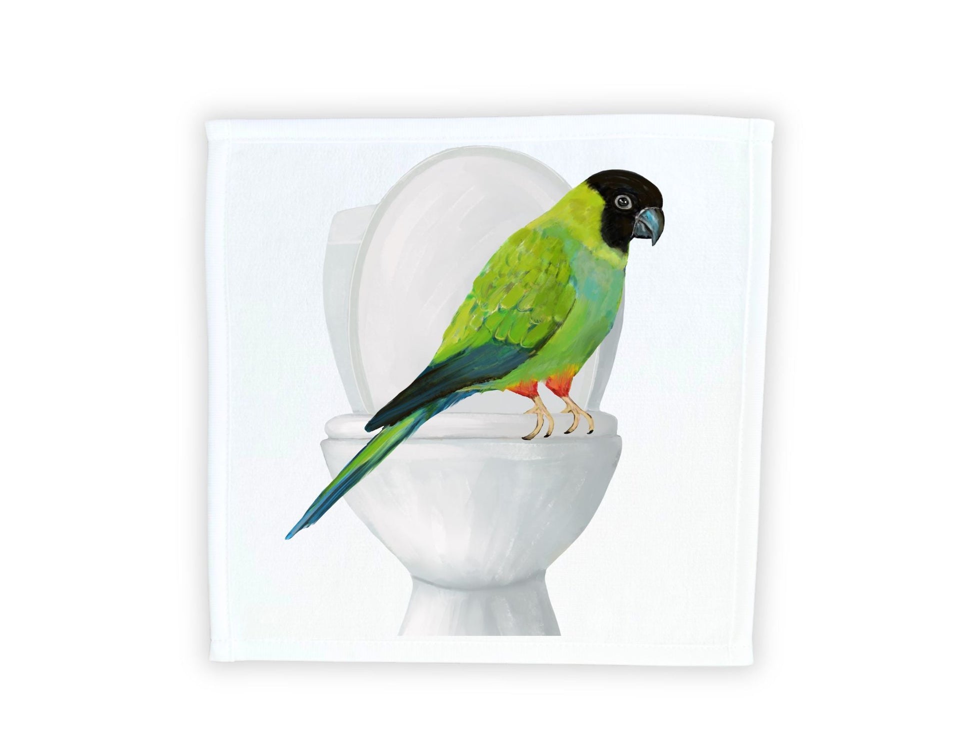 Green Conure Toilet Perch Washcloth – A Hilarious Bird Lover's Delight - MerikaArt