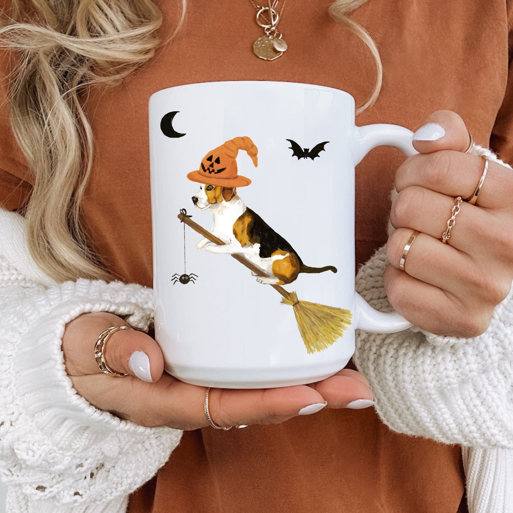 Halloween Witch Dog Mug - MerikaArt