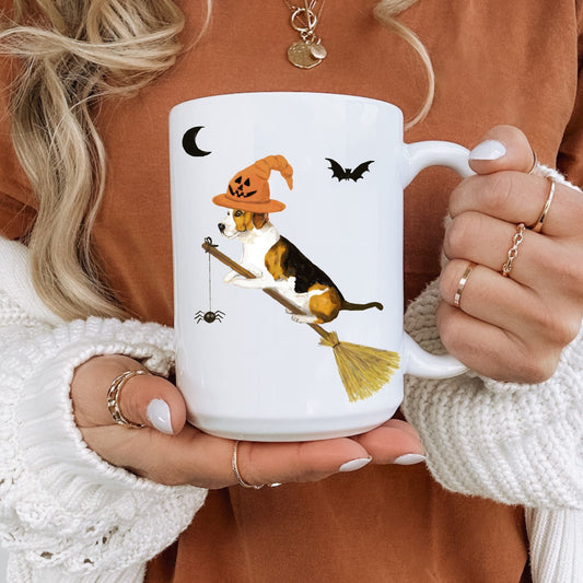 Halloween Witch Dog Mug - MerikaArt