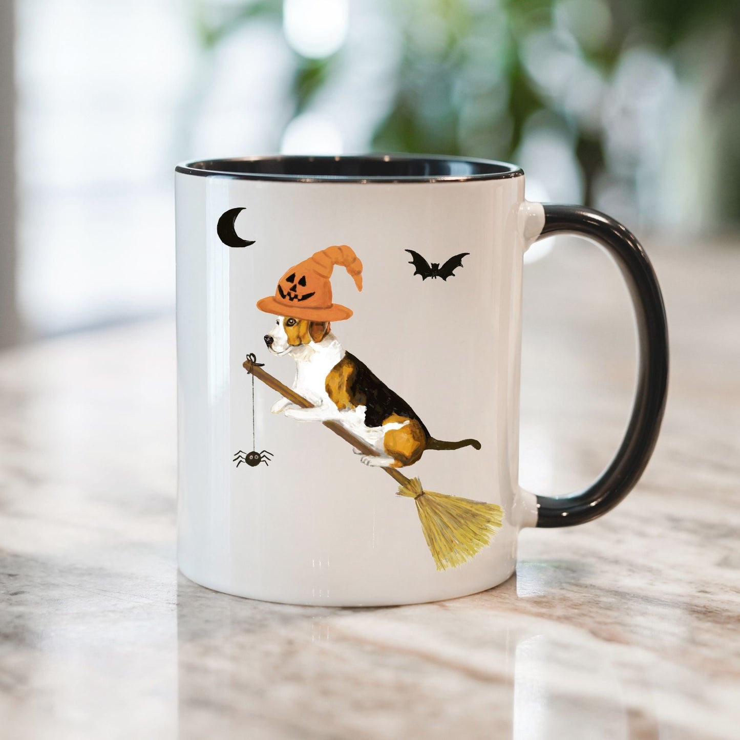 Halloween Witch Dog Mug - MerikaArt