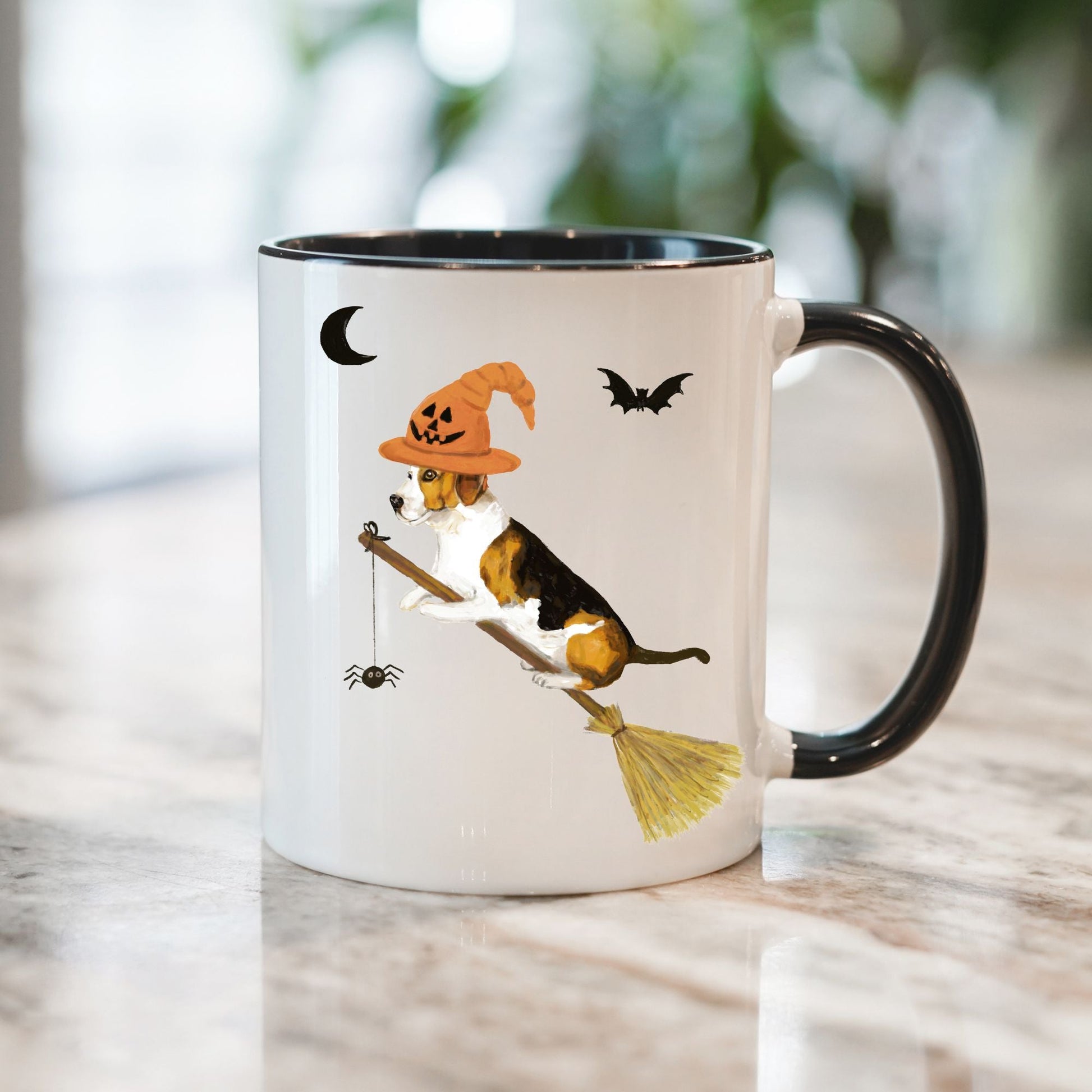 Halloween Witch Dog Mug - MerikaArt