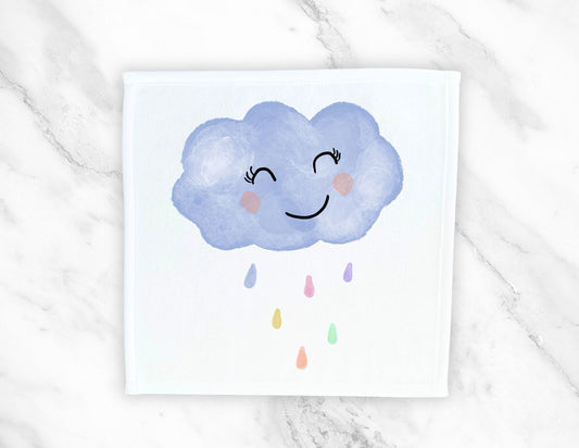 Happy Rain Cloud Washcloth - MerikaArt