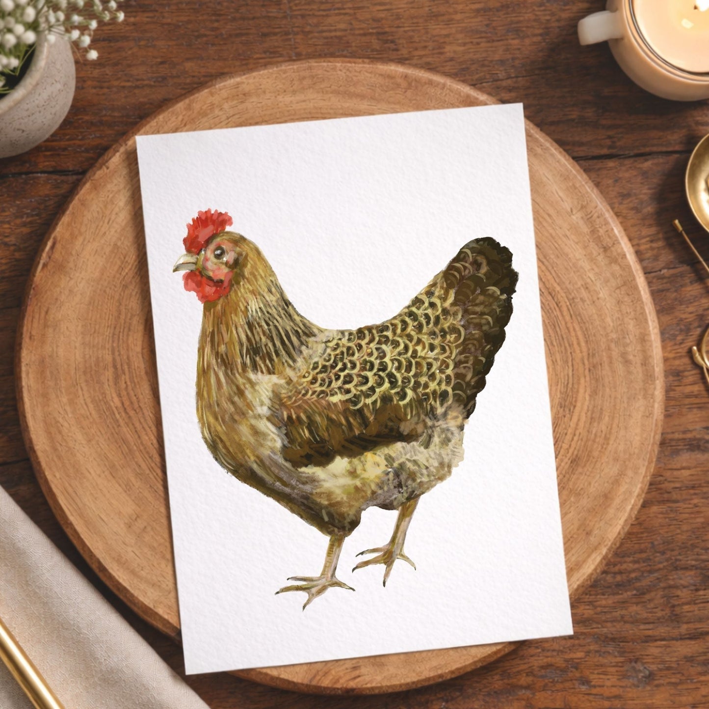 Hen Postcard - MerikaArt