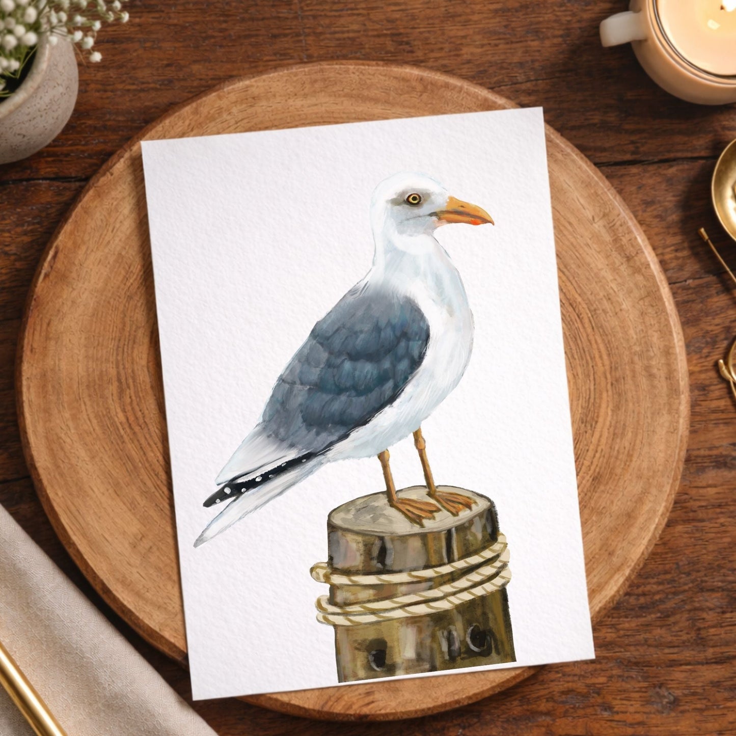 Herring Gull Postcard - MerikaArt