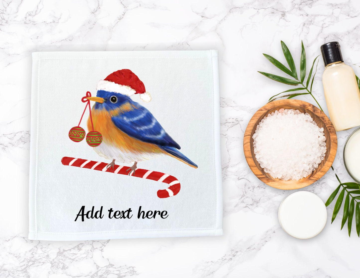 Holiday Bird Washcloth - MerikaArt