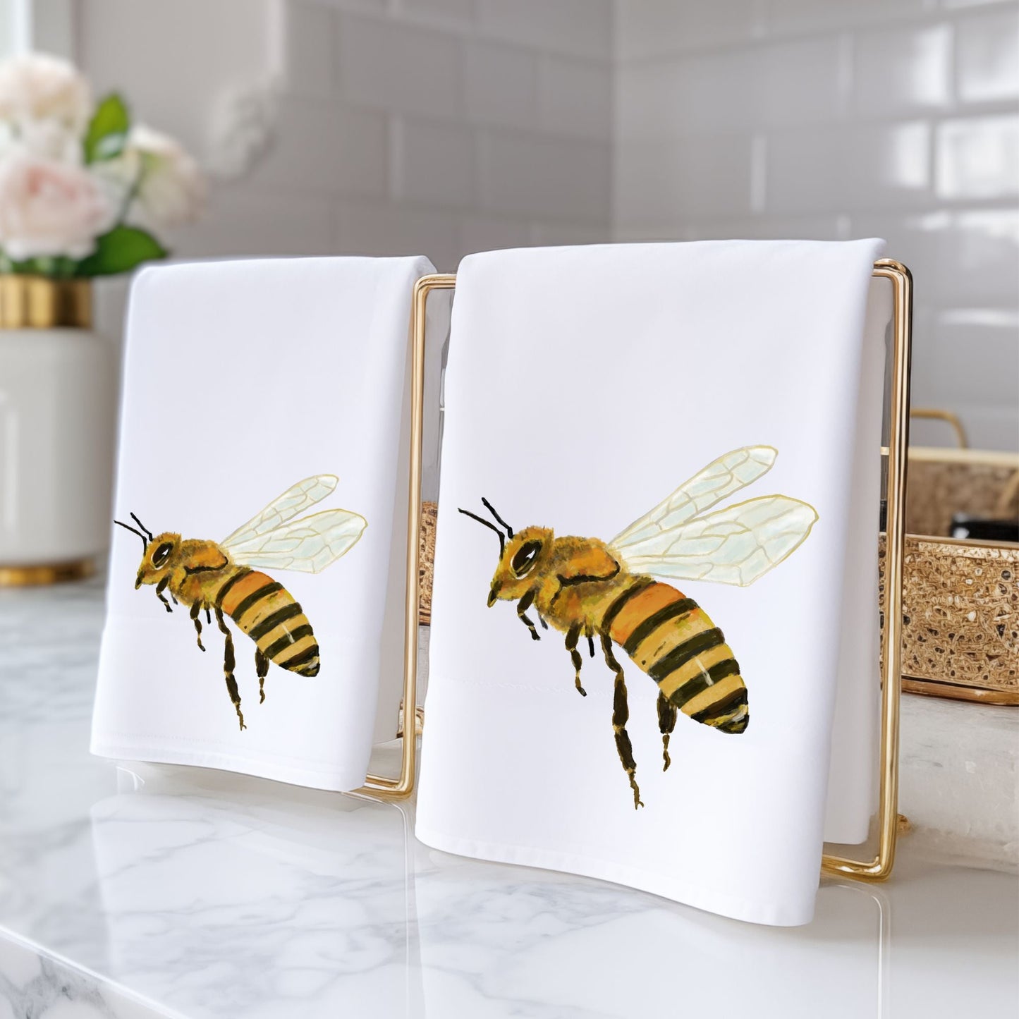 Honeybee Bathroom Towel - MerikaArt