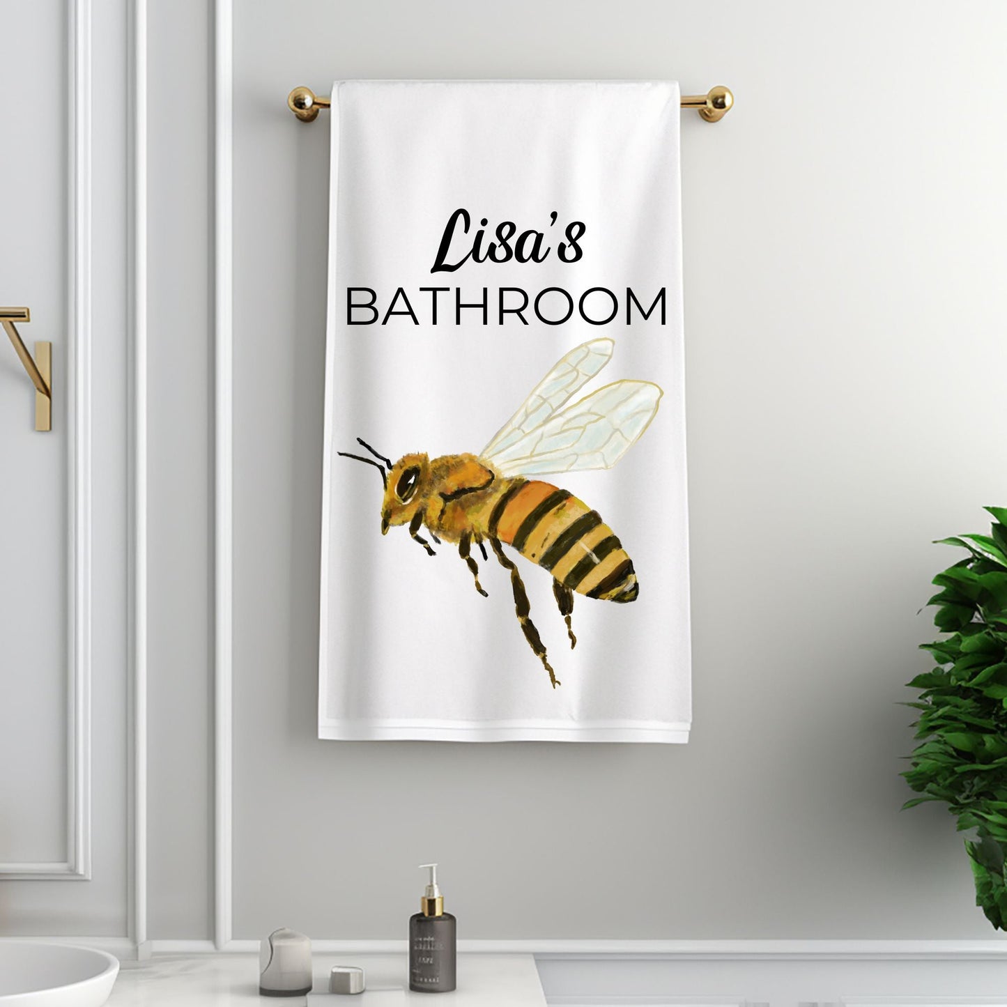 Honeybee Bathroom Towel - MerikaArt