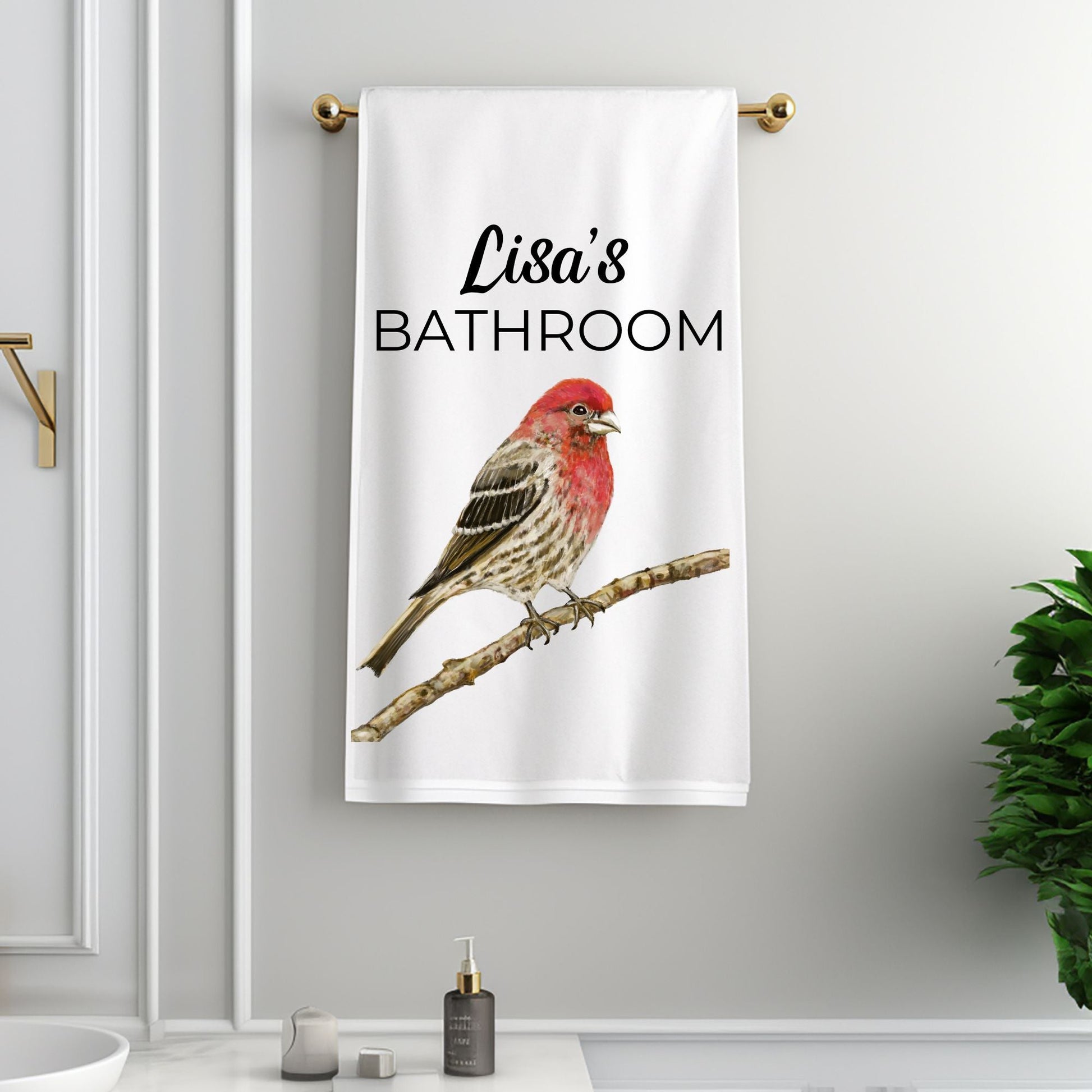 House Finch Bathroom Towel - MerikaArt