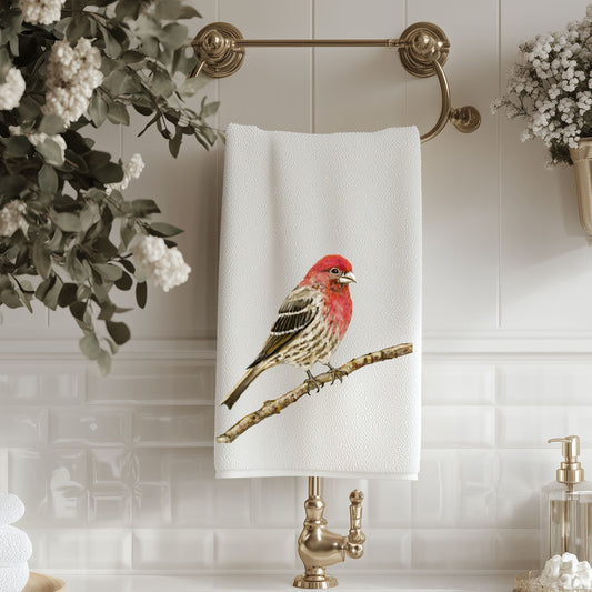 House Finch Bathroom Towel - MerikaArt