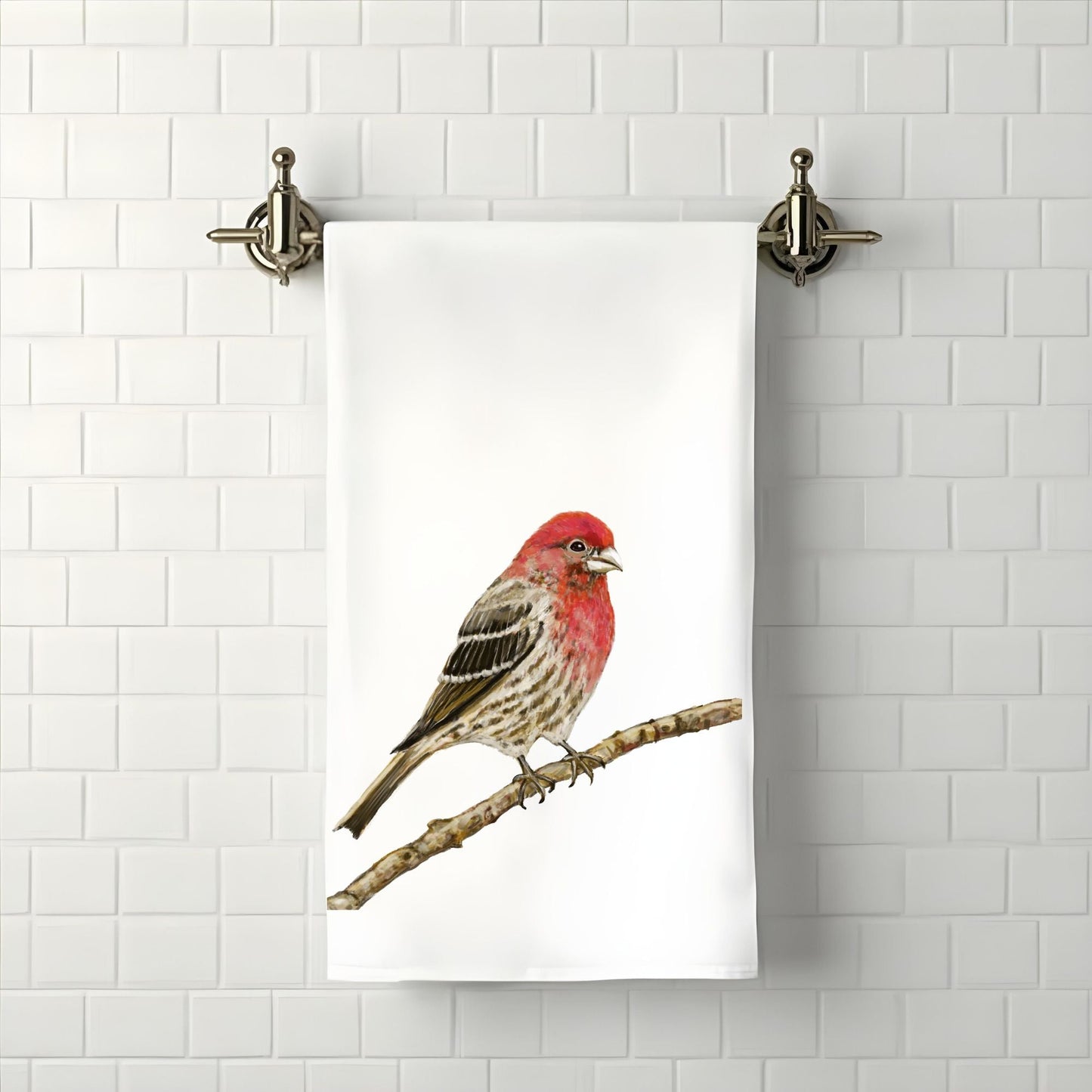House Finch Bathroom Towel - MerikaArt