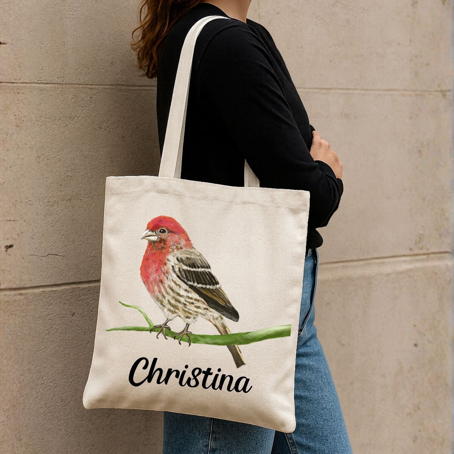 House Finch Canvas Tote Bag - MerikaArt