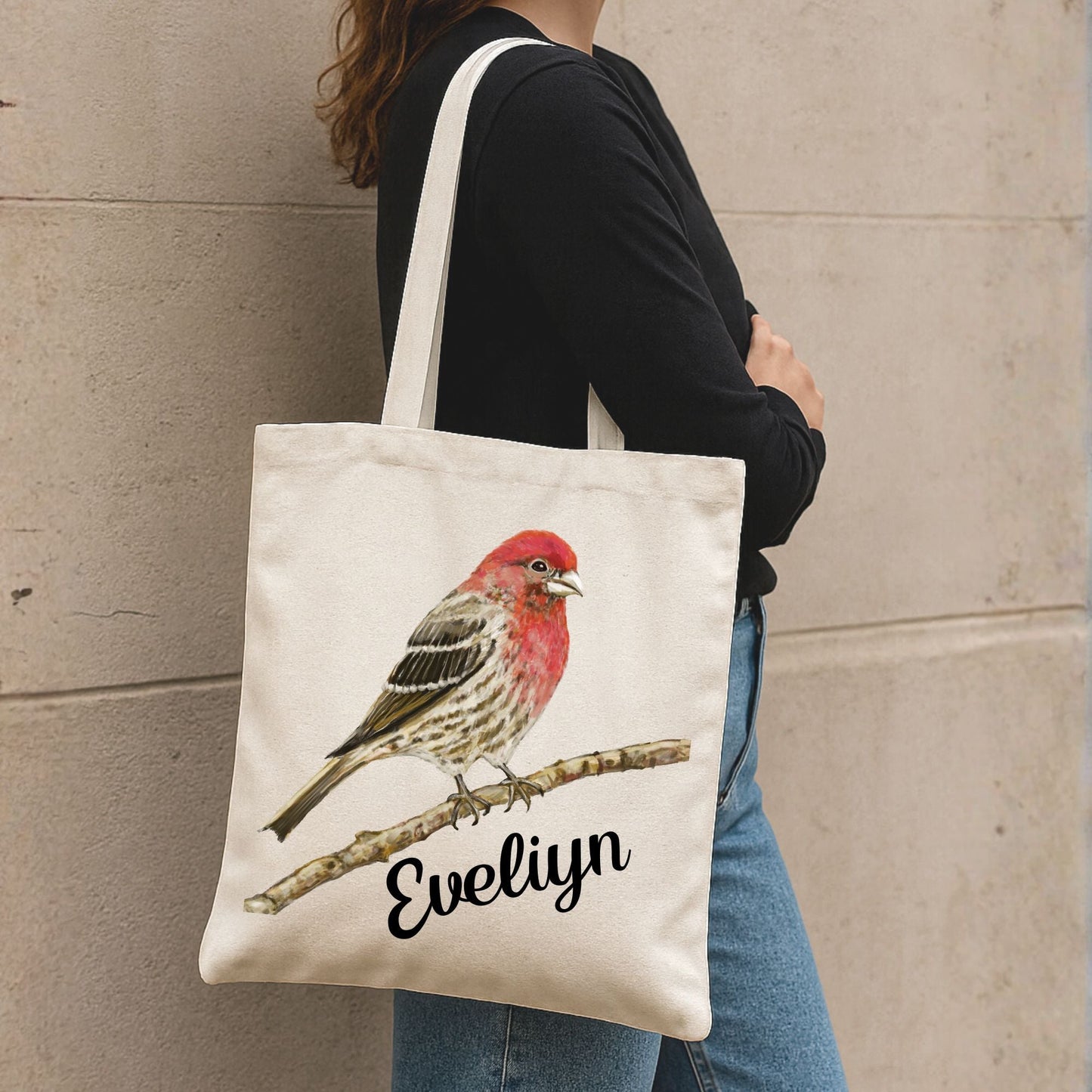 House Finch Canvas Tote Bag - MerikaArt