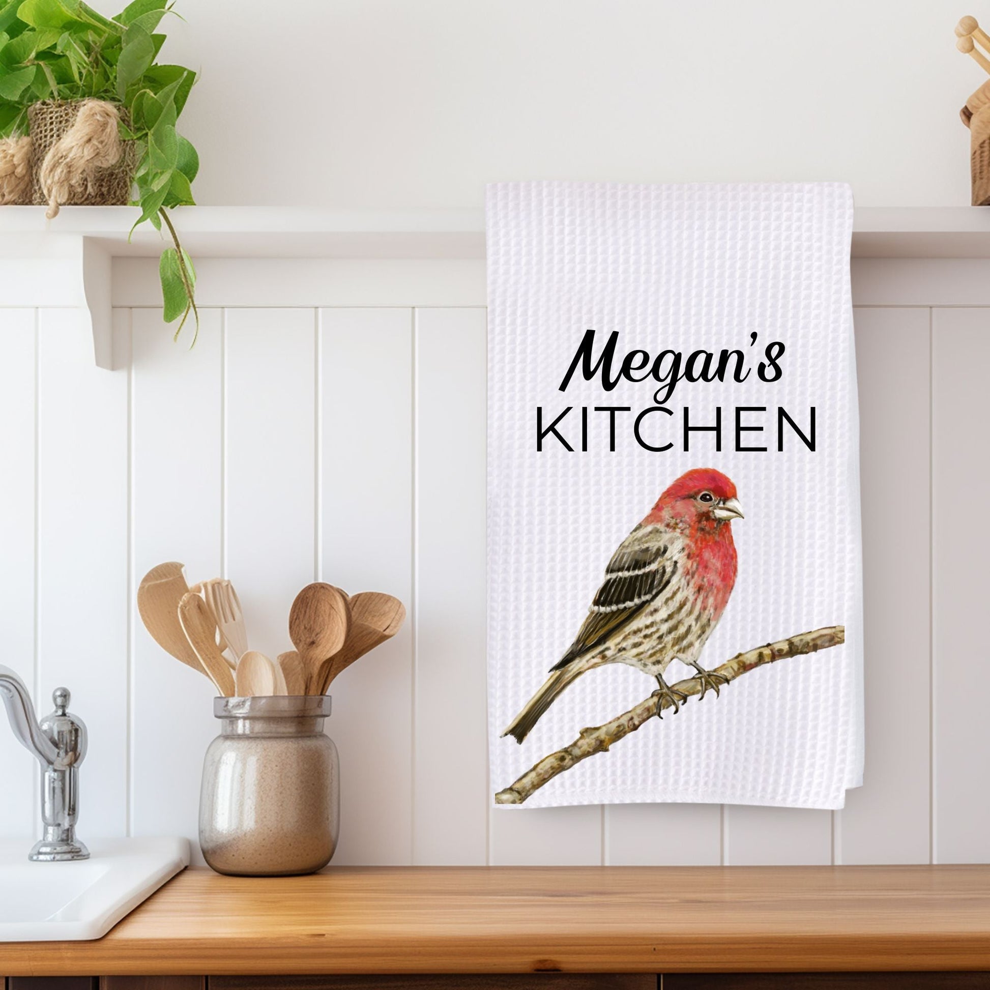 House Finch Kitchen Towel - MerikaArt