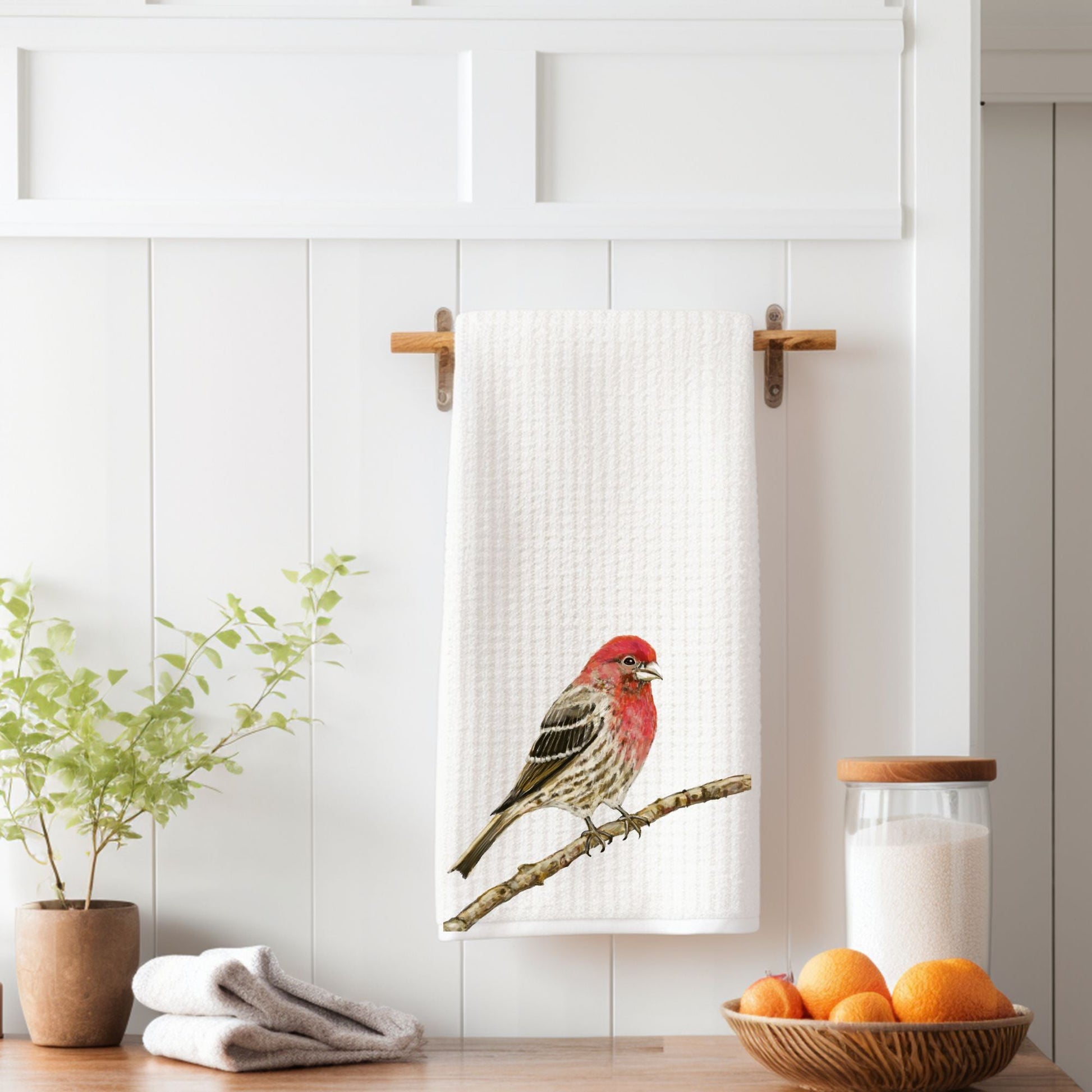 House Finch Kitchen Towel - MerikaArt