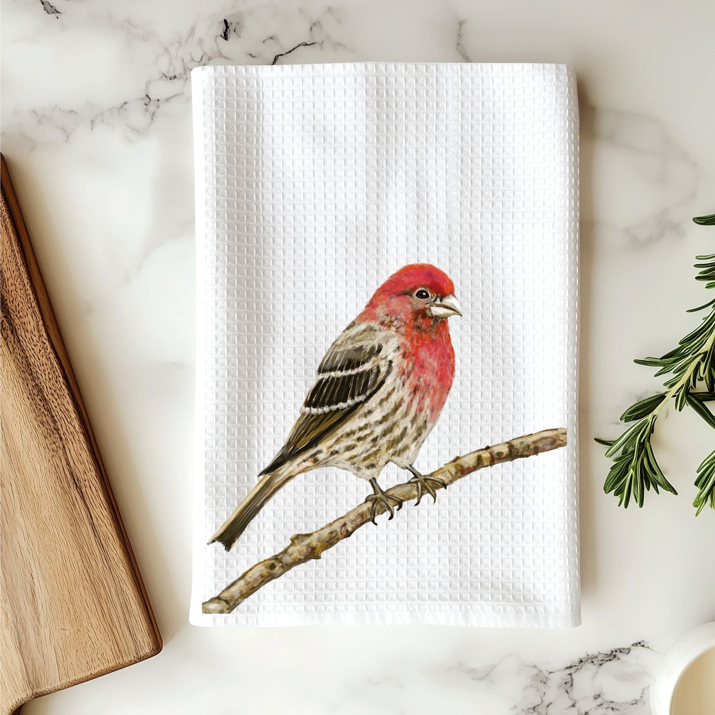 House Finch Kitchen Towel - MerikaArt